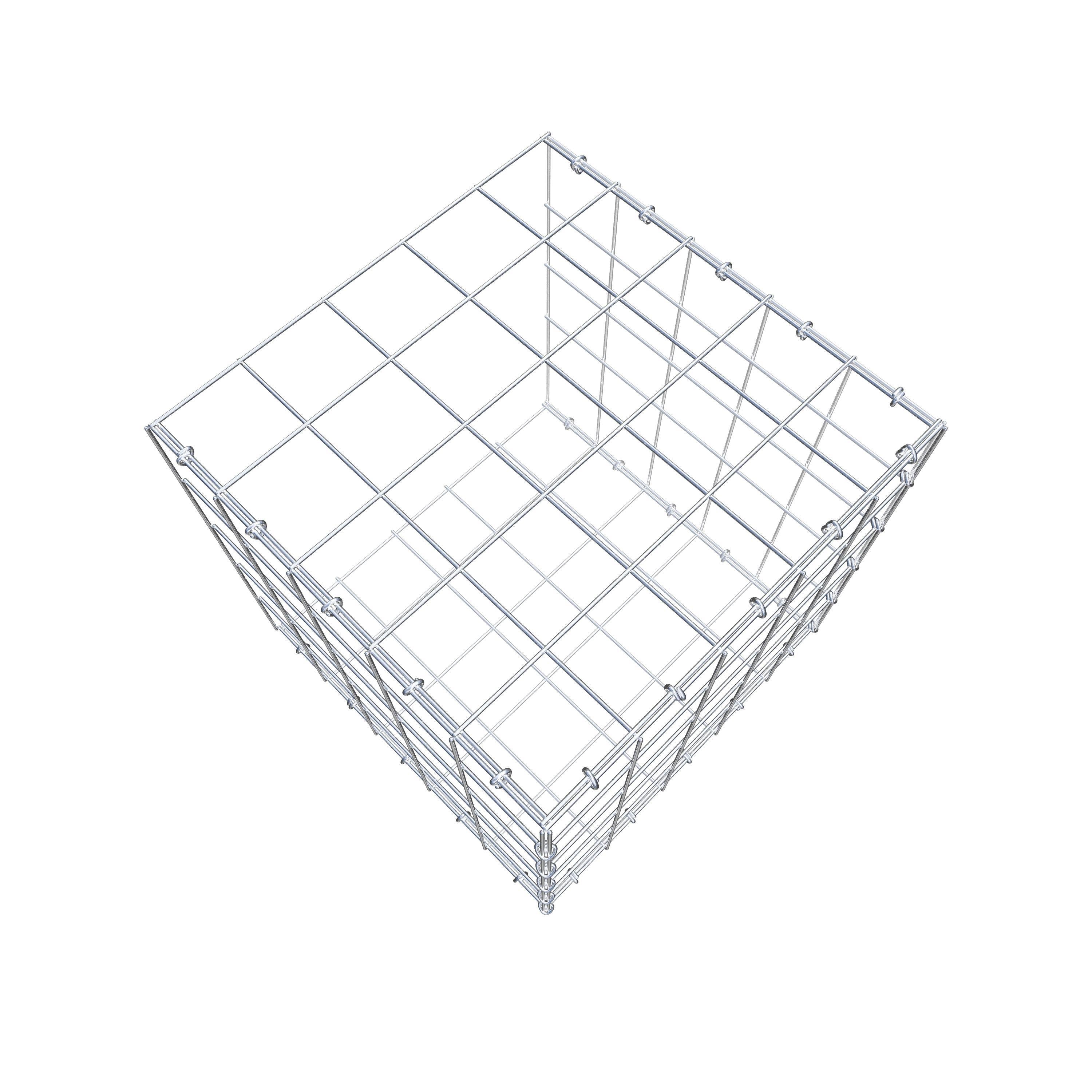 Opbouw schanskorf type 2 50 cm x 50 cm x 50 cm (L x H x D), maaswijdte 10 cm x 10 cm, C-ring