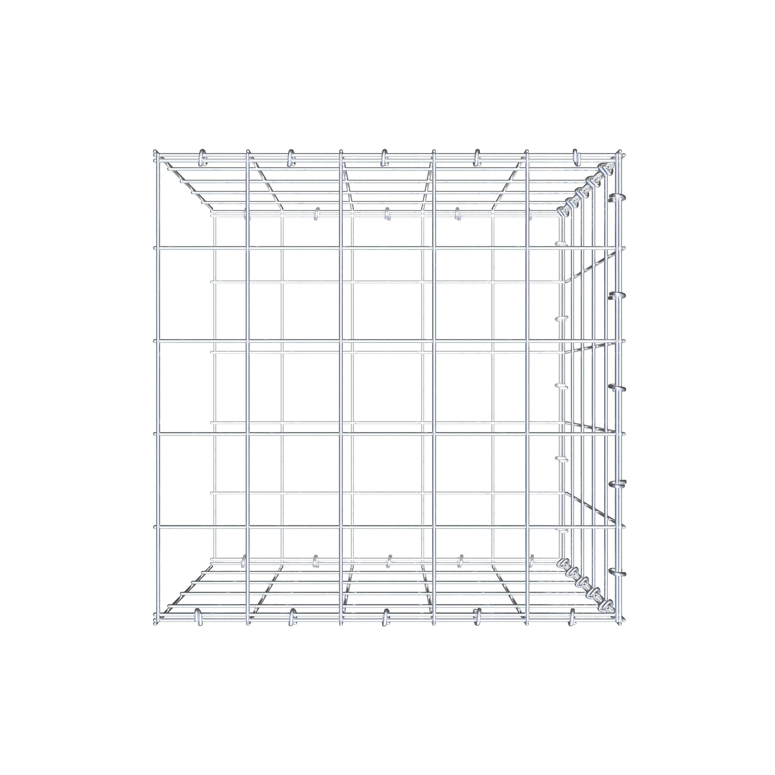 Mounted gabion type 2 50 cm x 50 cm x 50 cm (L x H x D), mesh size 10 cm x 10 cm, C-ring