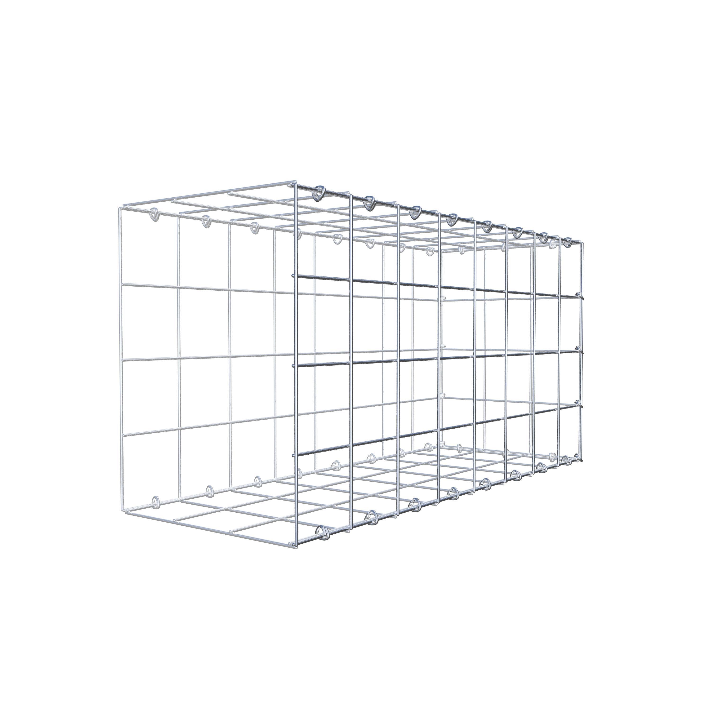 Typ 2 påbyggnadsgabion 80 cm x 40 cm x 30 cm (L x H x D), maskstorlek 10 cm x 10 cm, C-ring