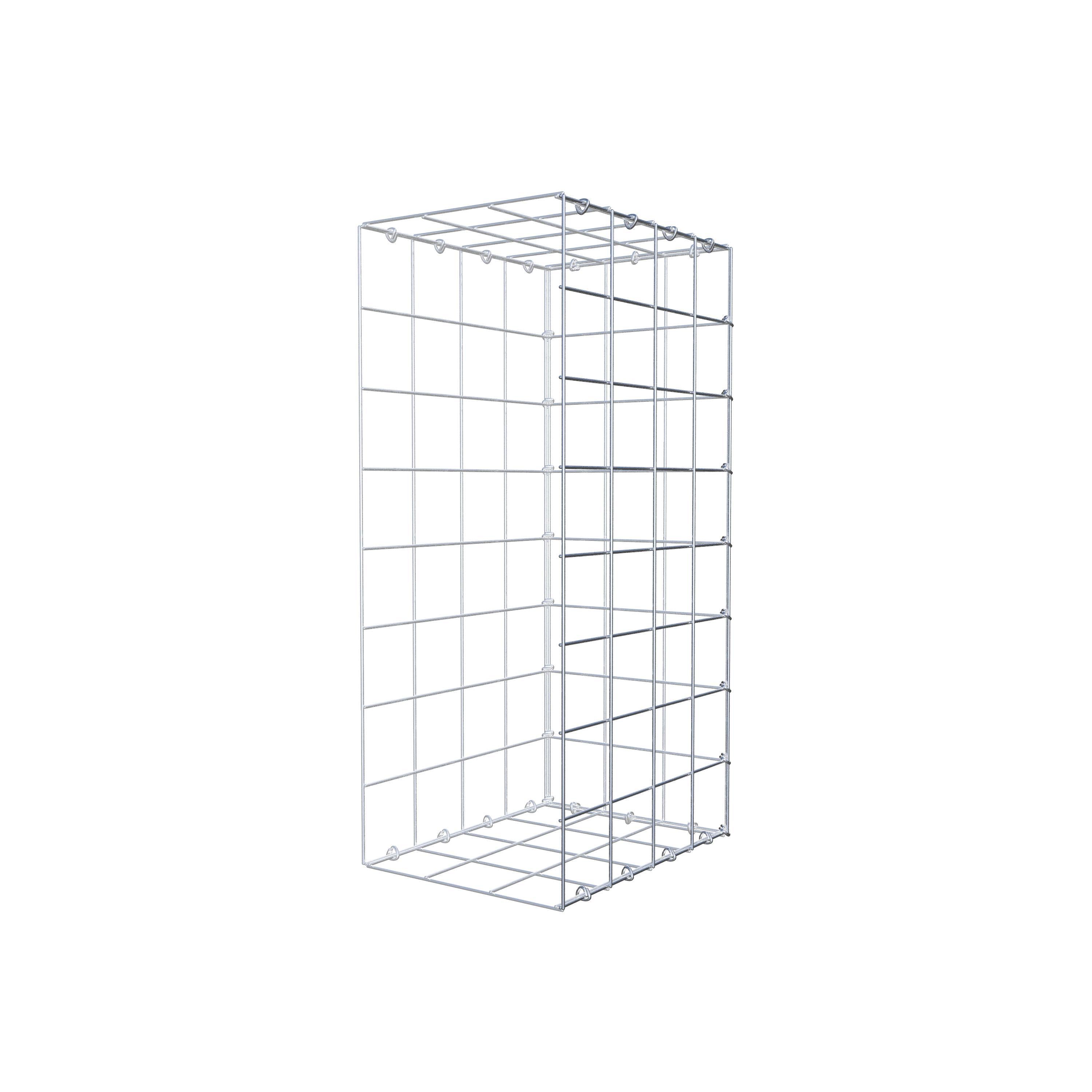 Typ 2 påbyggnadsgabion 80 cm x 40 cm x 30 cm (L x H x D), maskstorlek 10 cm x 10 cm, C-ring