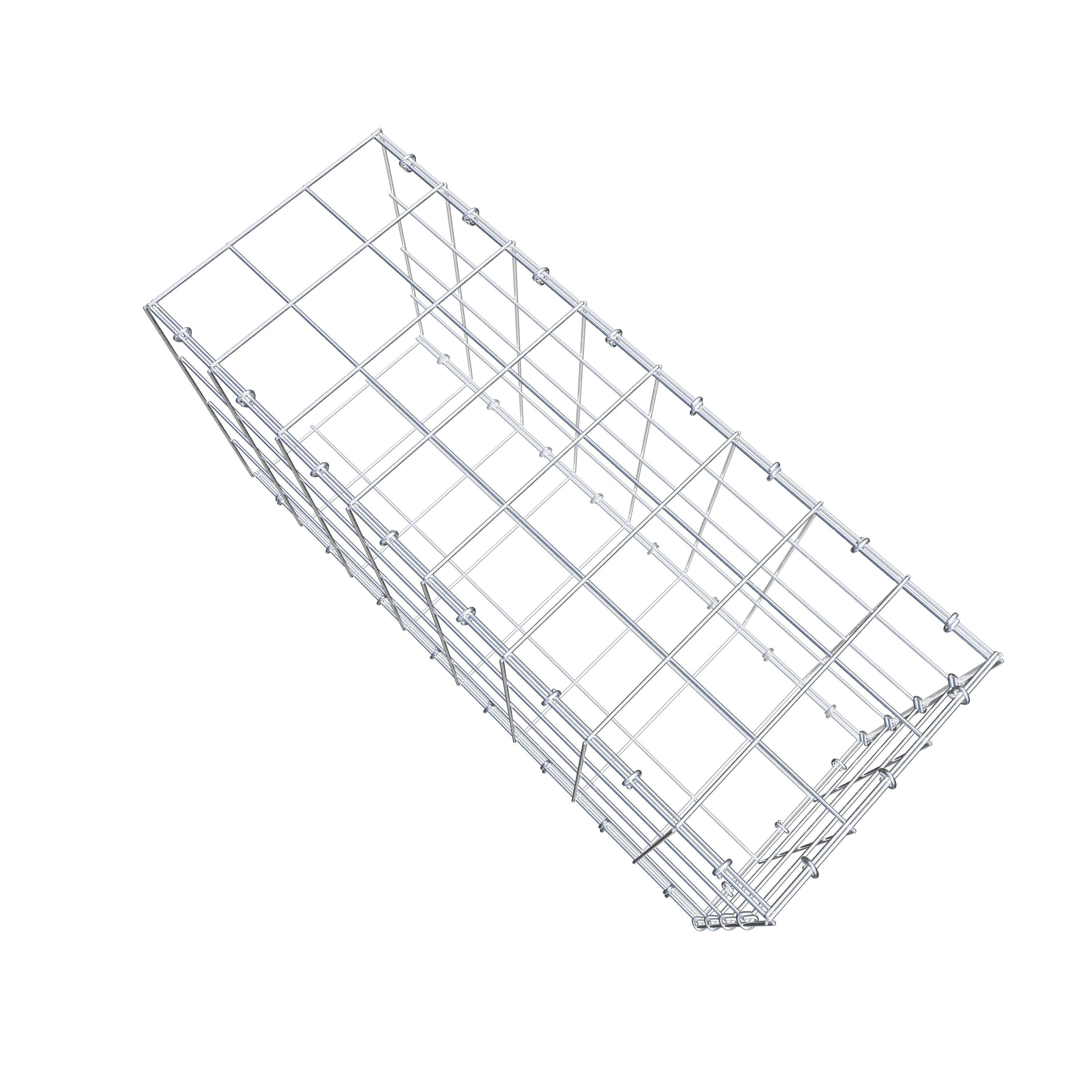 Typ 2 påbyggnadsgabion 80 cm x 40 cm x 30 cm (L x H x D), maskstorlek 10 cm x 10 cm, C-ring