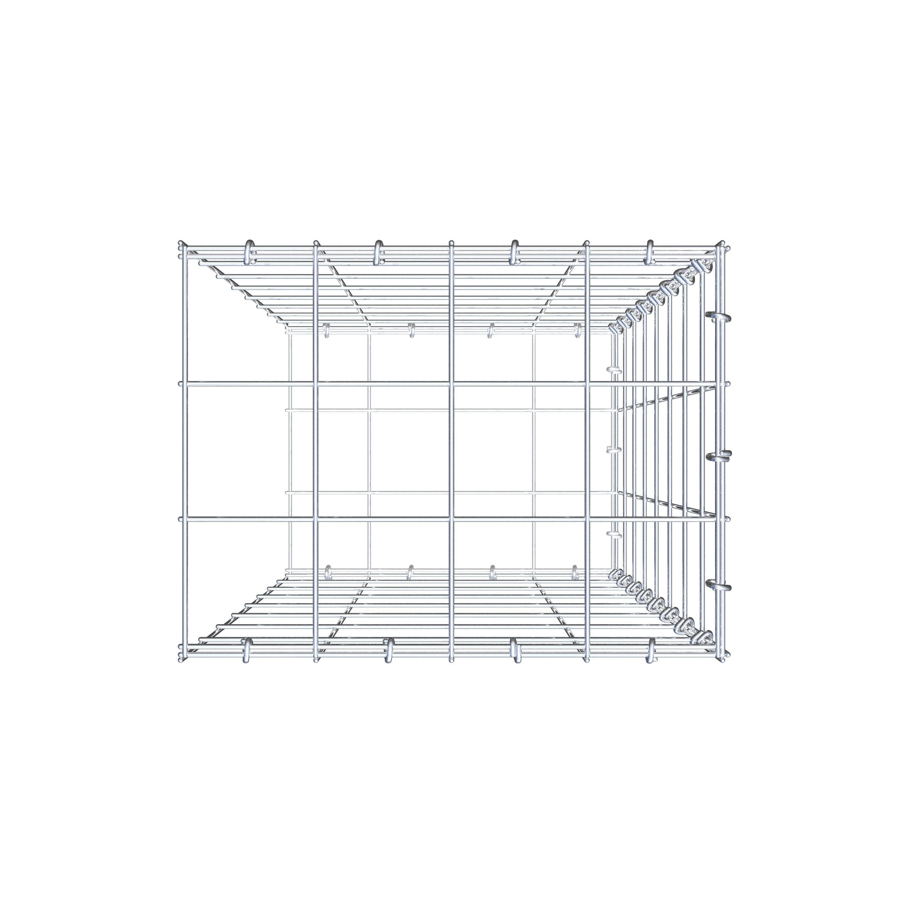 Typ 2 påbyggnadsgabion 80 cm x 40 cm x 30 cm (L x H x D), maskstorlek 10 cm x 10 cm, C-ring