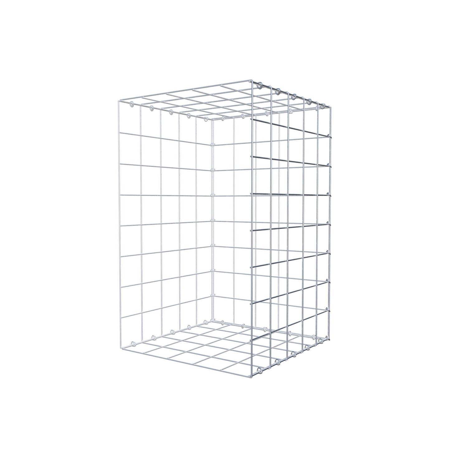 Monteret gabion type 2 80 cm x 50 cm x 50 cm (L x H x D), maskestørrelse 10 cm x 10 cm, C-ring