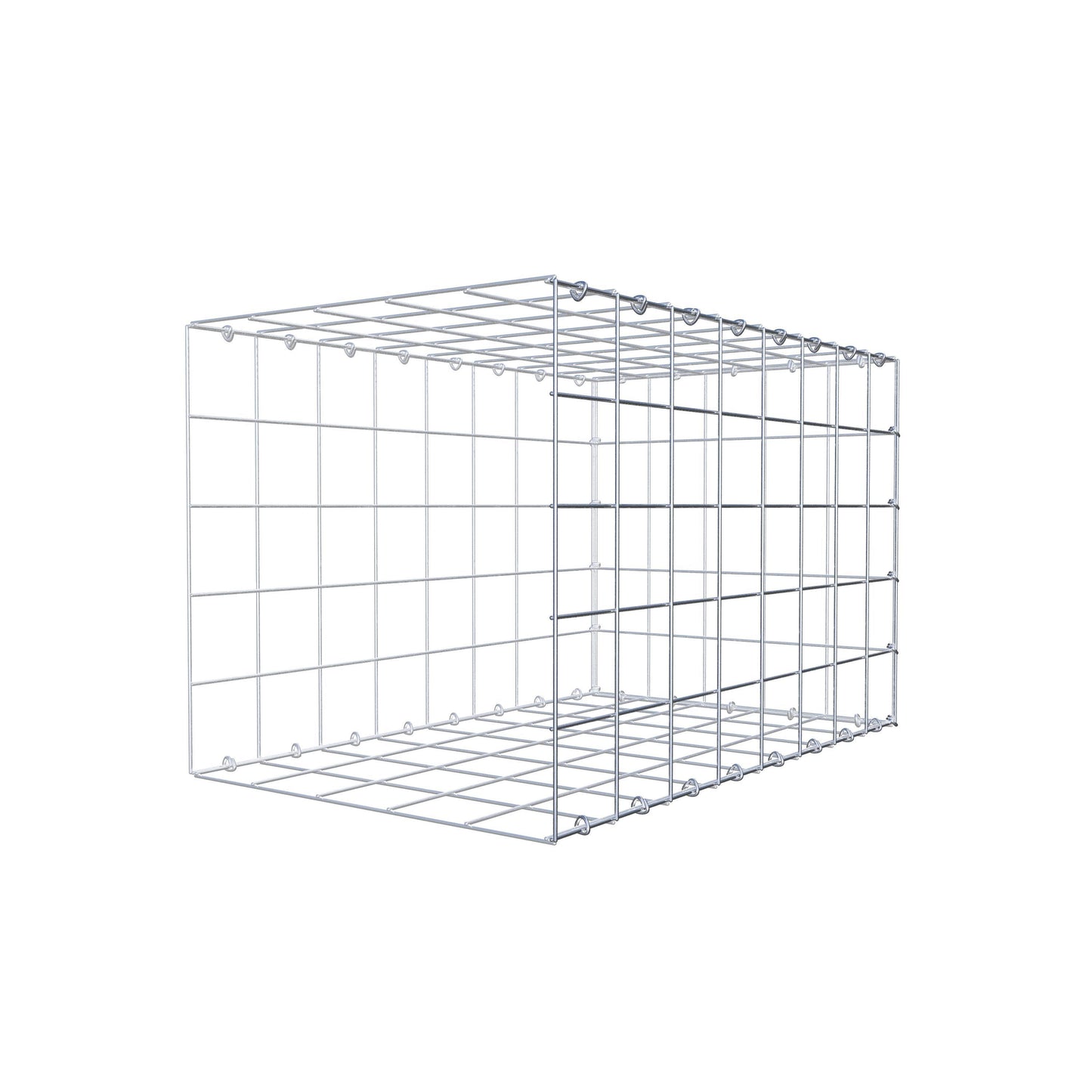 Monteret gabion type 2 80 cm x 50 cm x 50 cm (L x H x D), maskestørrelse 10 cm x 10 cm, C-ring