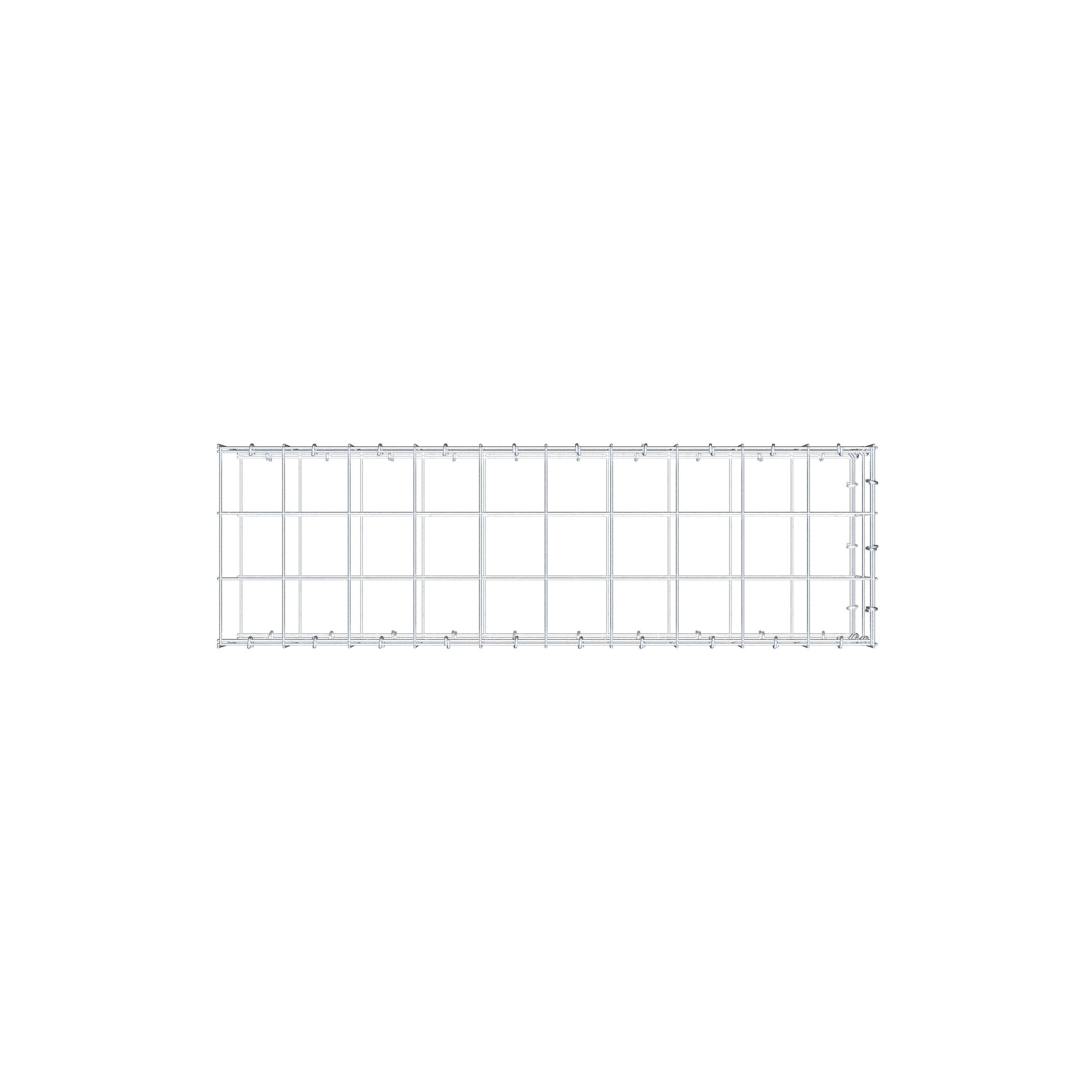 Mounted gabion type 2 100 cm x 20 cm x 30 cm (L x H x D), mesh size 10 cm x 10 cm, C-ring