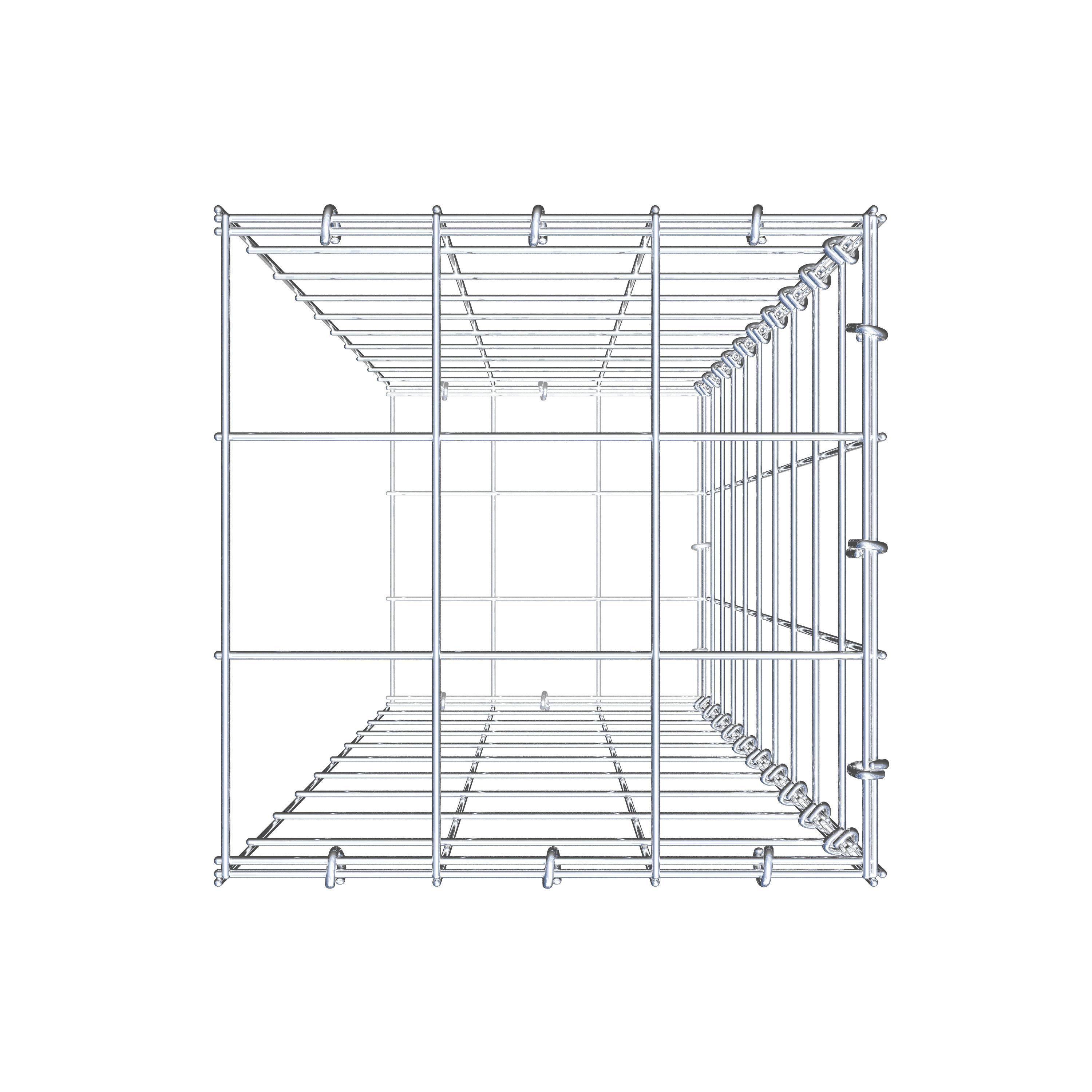 Mounted gabion type 2 100 cm x 30 cm x 30 cm (L x H x D), mesh size 10 cm x 10 cm, C-ring