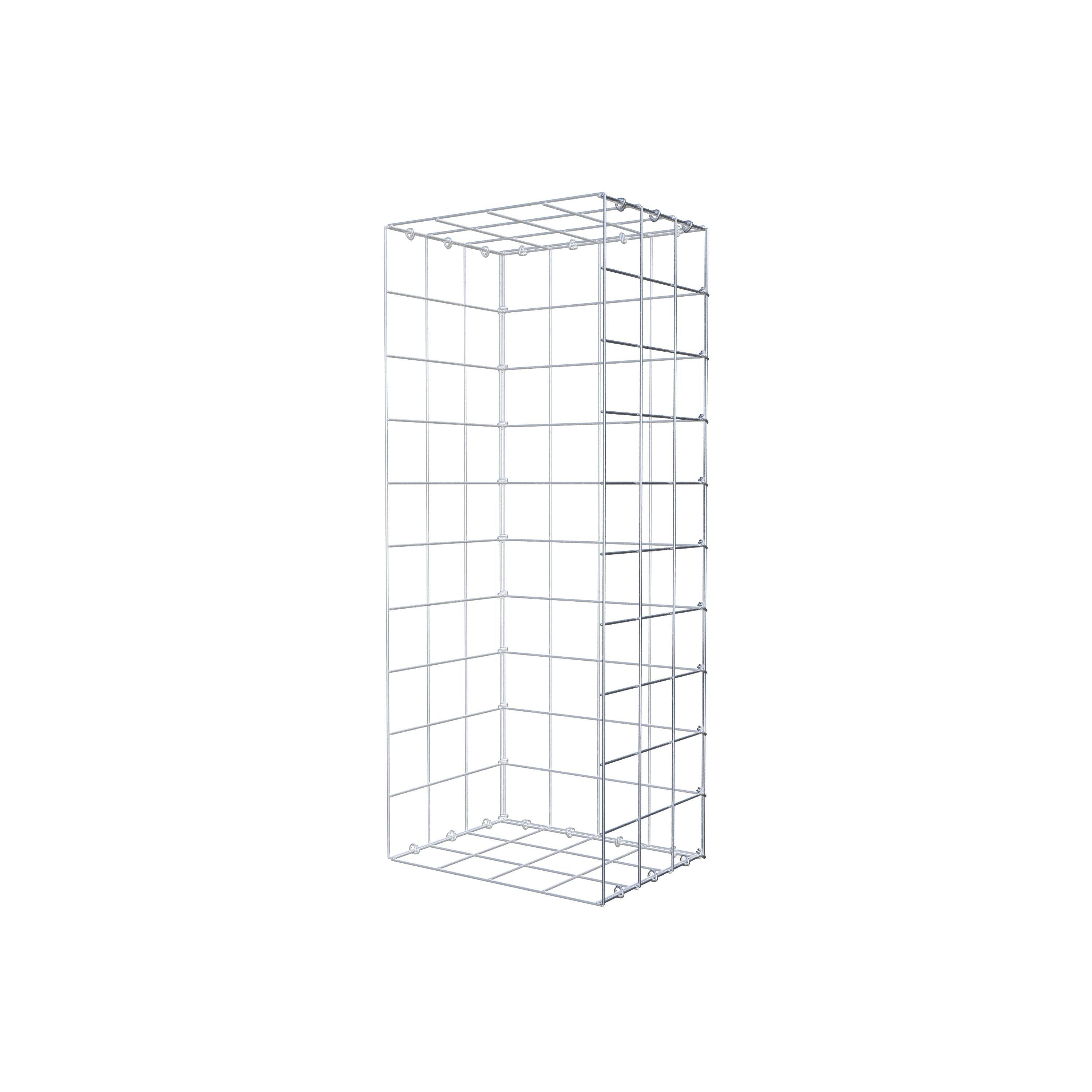 Typ 2 påbyggnadsgabion 100 cm x 30 cm x 40 cm (L x H x D), maskstorlek 10 cm x 10 cm, C-ring