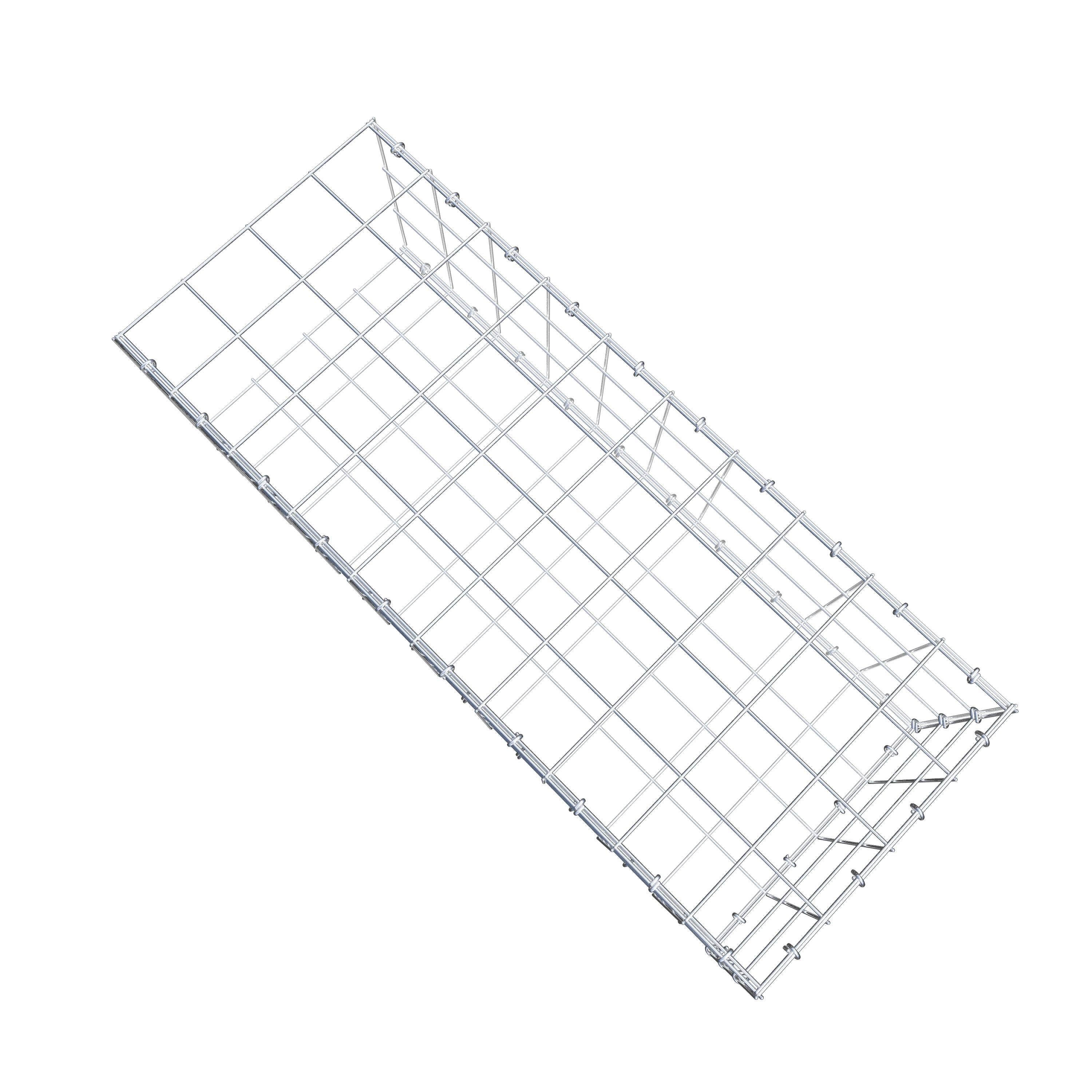 Typ 2 påbyggnadsgabion 100 cm x 30 cm x 40 cm (L x H x D), maskstorlek 10 cm x 10 cm, C-ring