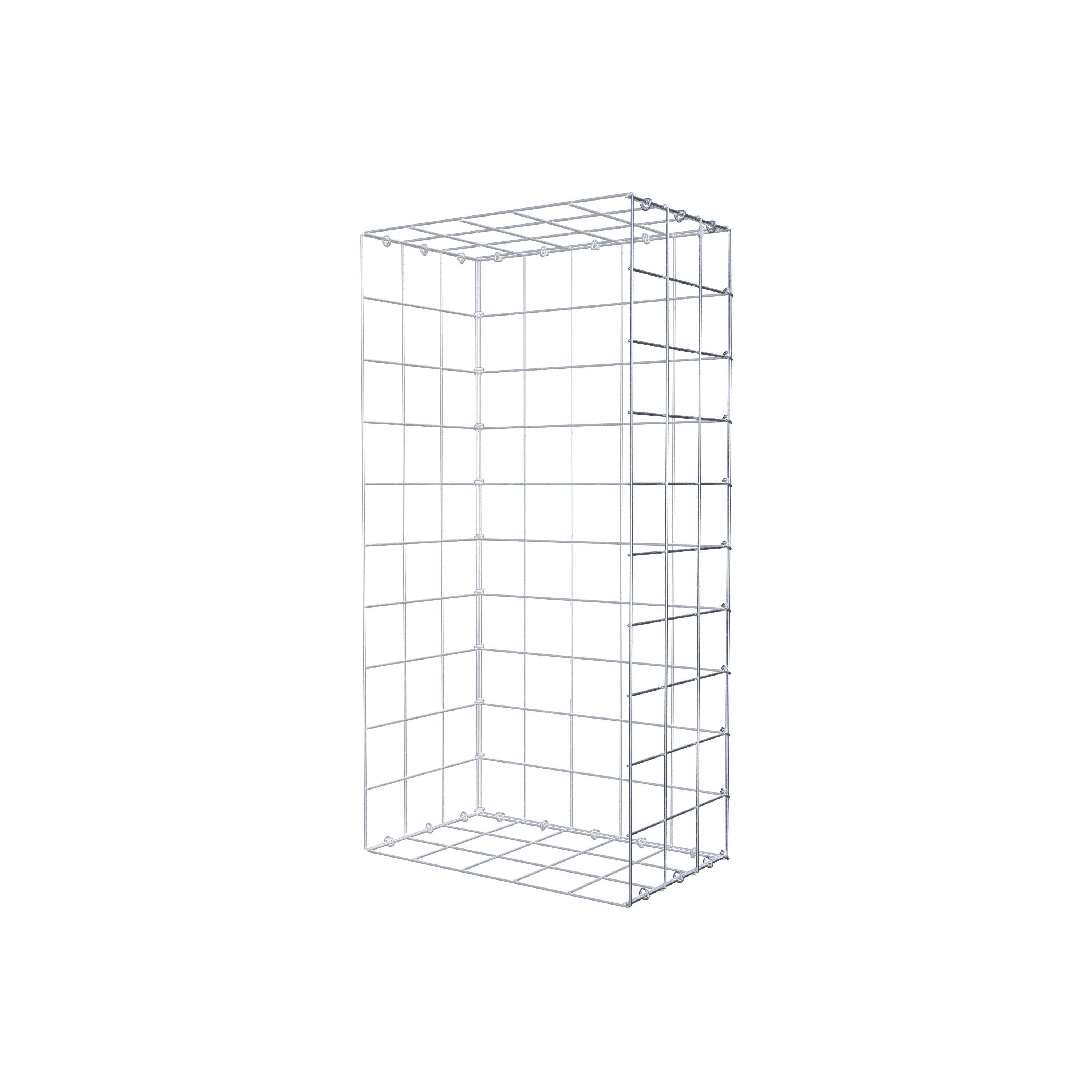 Typ 2 påbyggnadsgabion 100 cm x 30 cm x 50 cm (L x H x D), maskstorlek 10 cm x 10 cm, C-ring