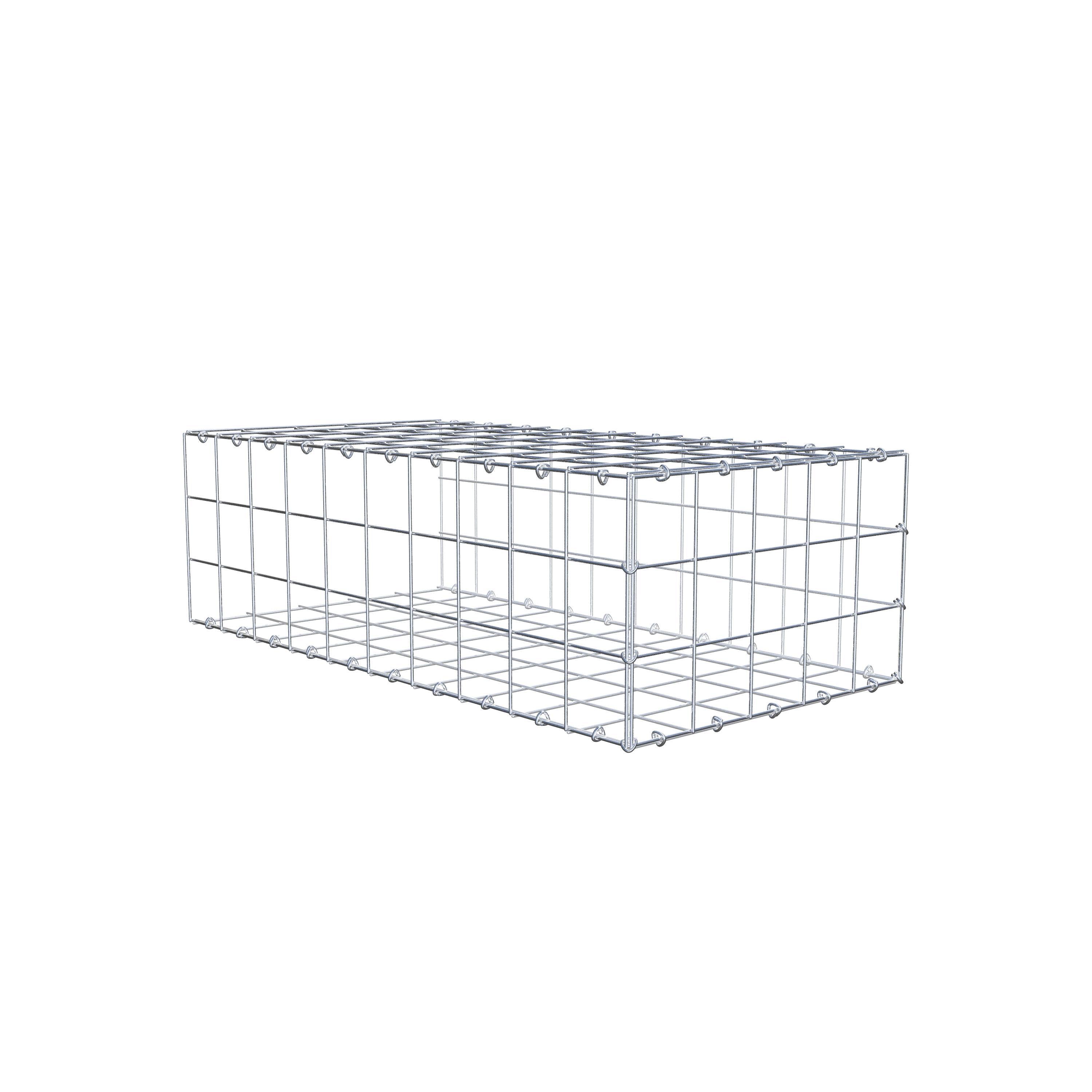 Typ 2 påbyggnadsgabion 100 cm x 30 cm x 50 cm (L x H x D), maskstorlek 10 cm x 10 cm, C-ring