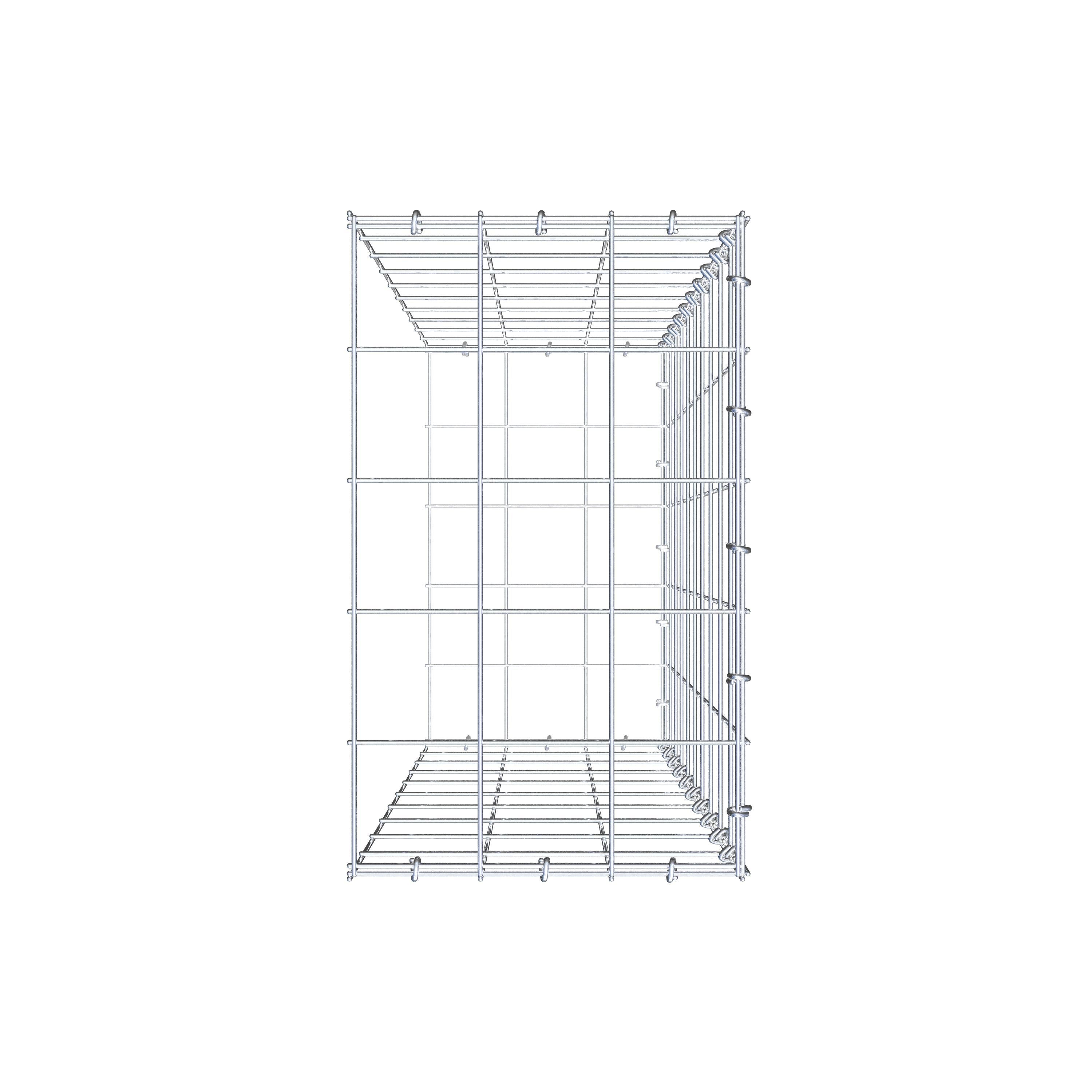 Typ 2 påbyggnadsgabion 100 cm x 30 cm x 50 cm (L x H x D), maskstorlek 10 cm x 10 cm, C-ring