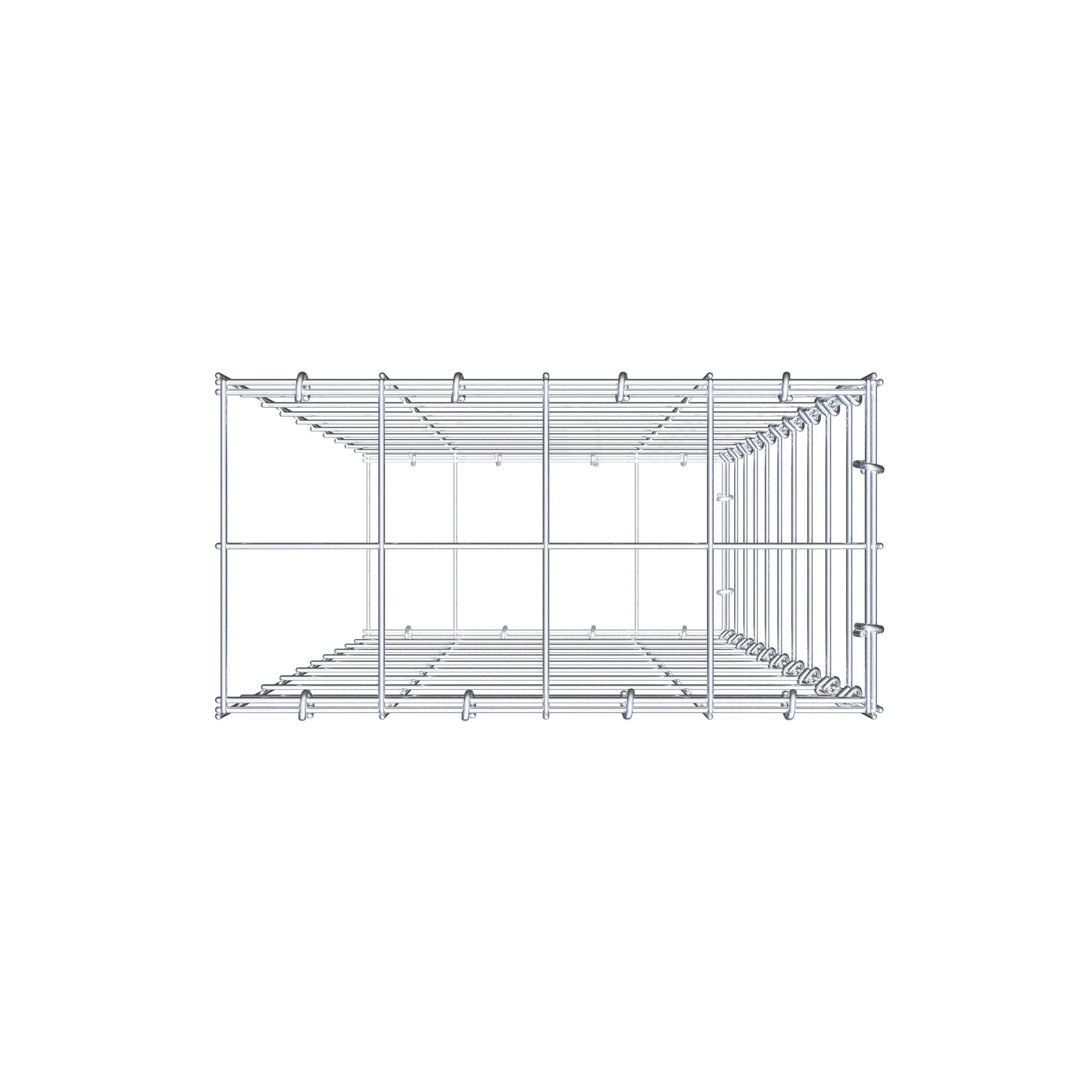 Type 2 oplegkorf 100 cm x 40 cm x 20 cm (L x H x D), maaswijdte 10 cm x 10 cm, C-ring