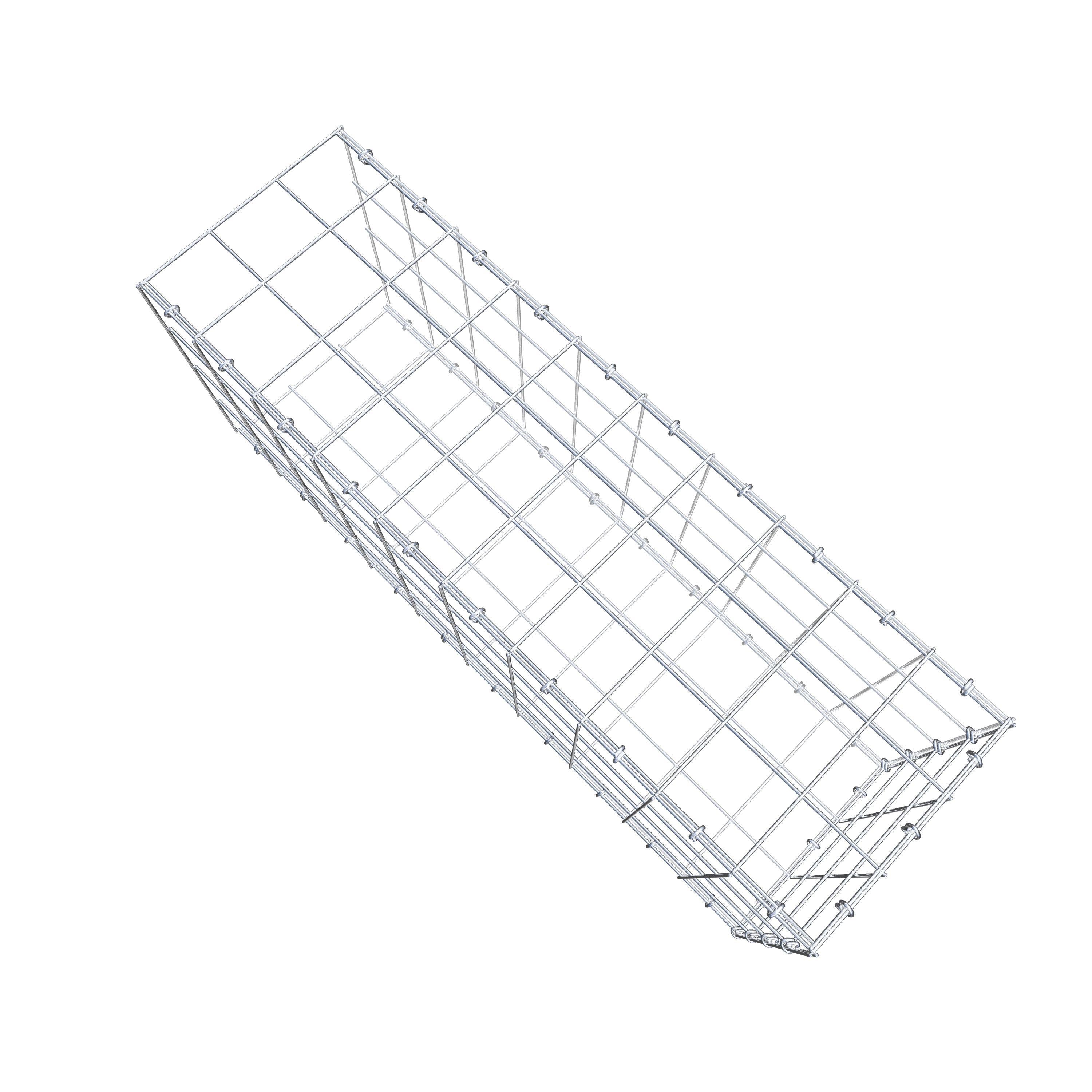 Typ 2 påbyggnadsgabion 100 cm x 40 cm x 30 cm (L x H x D), maskstorlek 10 cm x 10 cm, C-ring