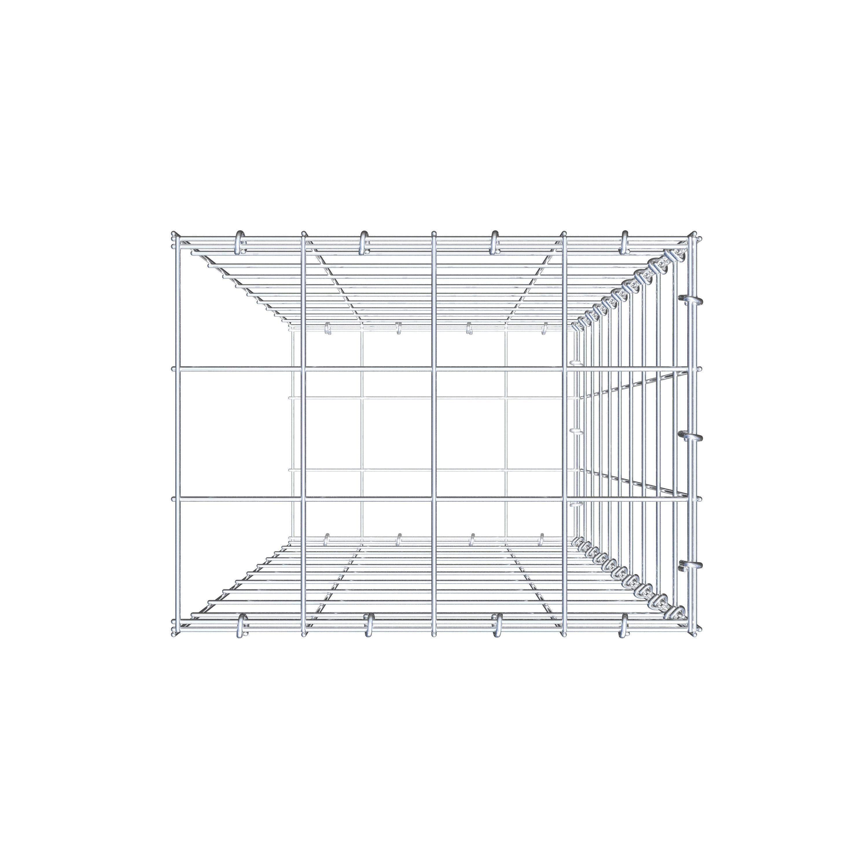 Typ 2 påbyggnadsgabion 100 cm x 40 cm x 30 cm (L x H x D), maskstorlek 10 cm x 10 cm, C-ring