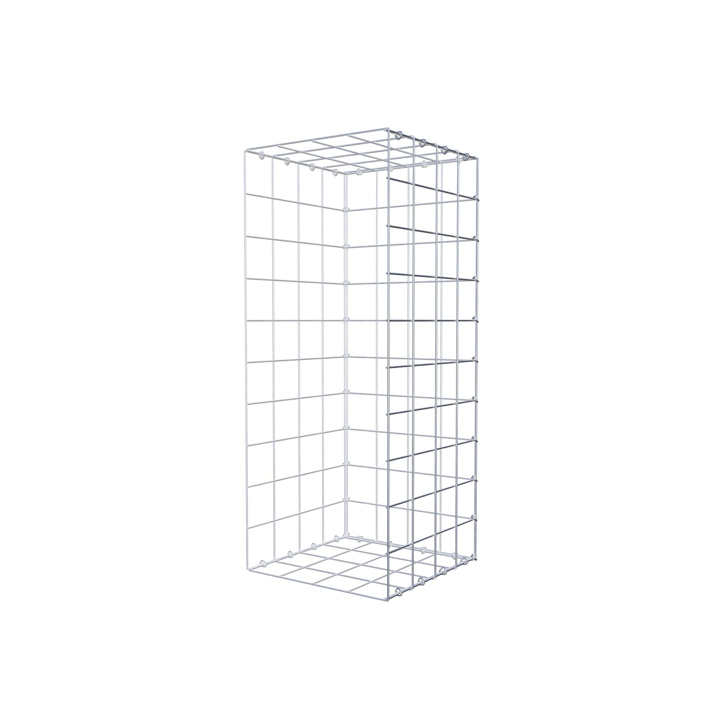 Mounted gabion type 2 100 cm x 40 cm x 40 cm (L x H x D), mesh size 10 cm x 10 cm, C-ring