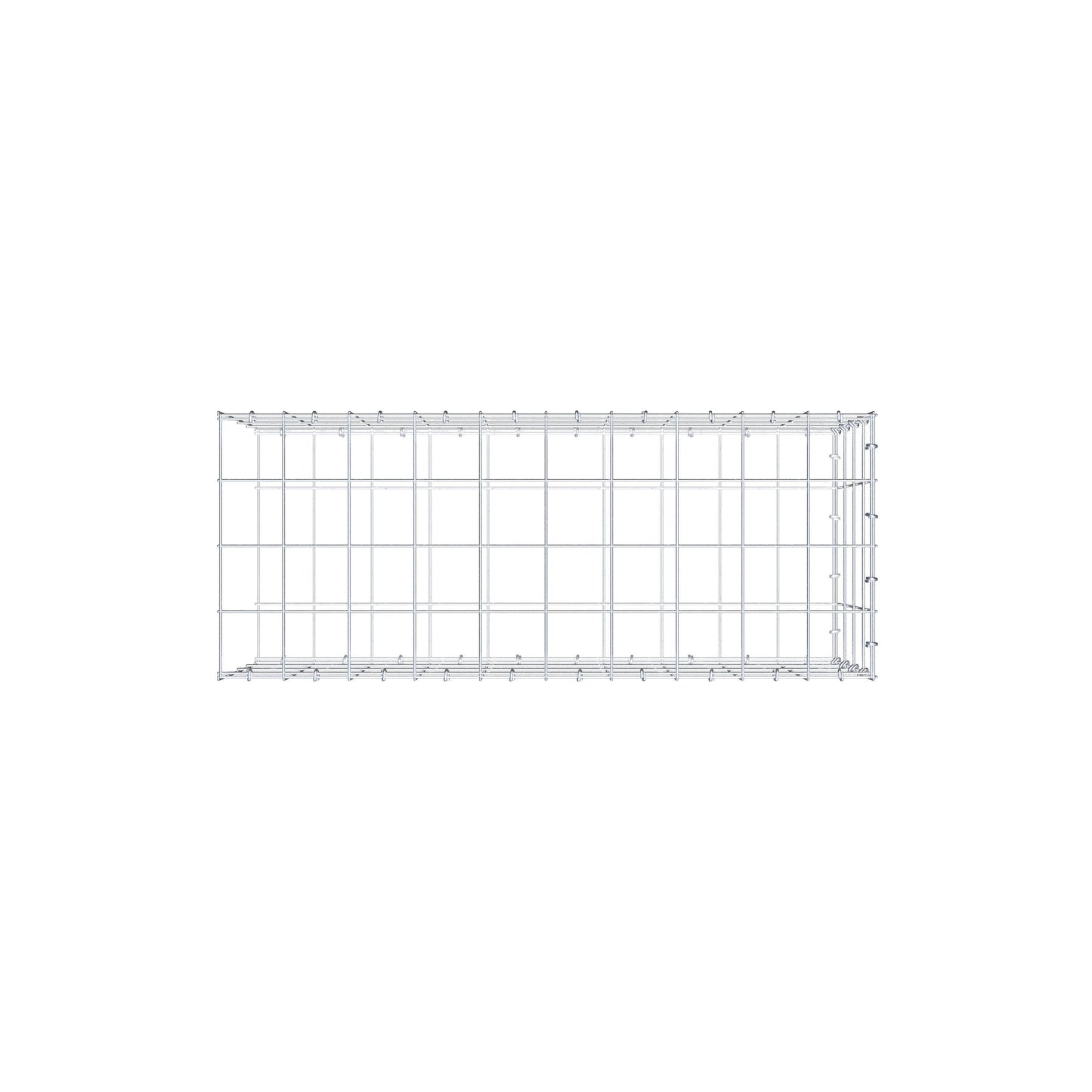 Mounted gabion type 2 100 cm x 40 cm x 40 cm (L x H x D), mesh size 10 cm x 10 cm, C-ring