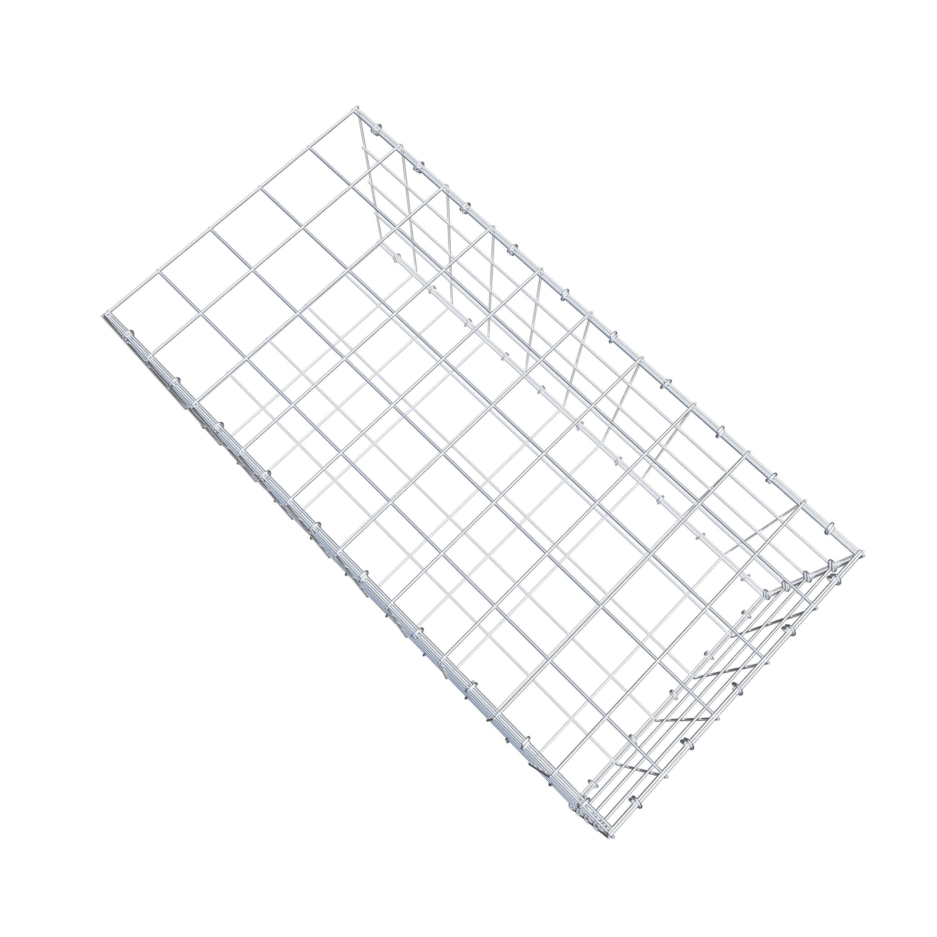 Monteret gabion type 2 100 cm x 40 cm x 50 cm (L x H x D), maskestørrelse 10 cm x 10 cm, C-ring