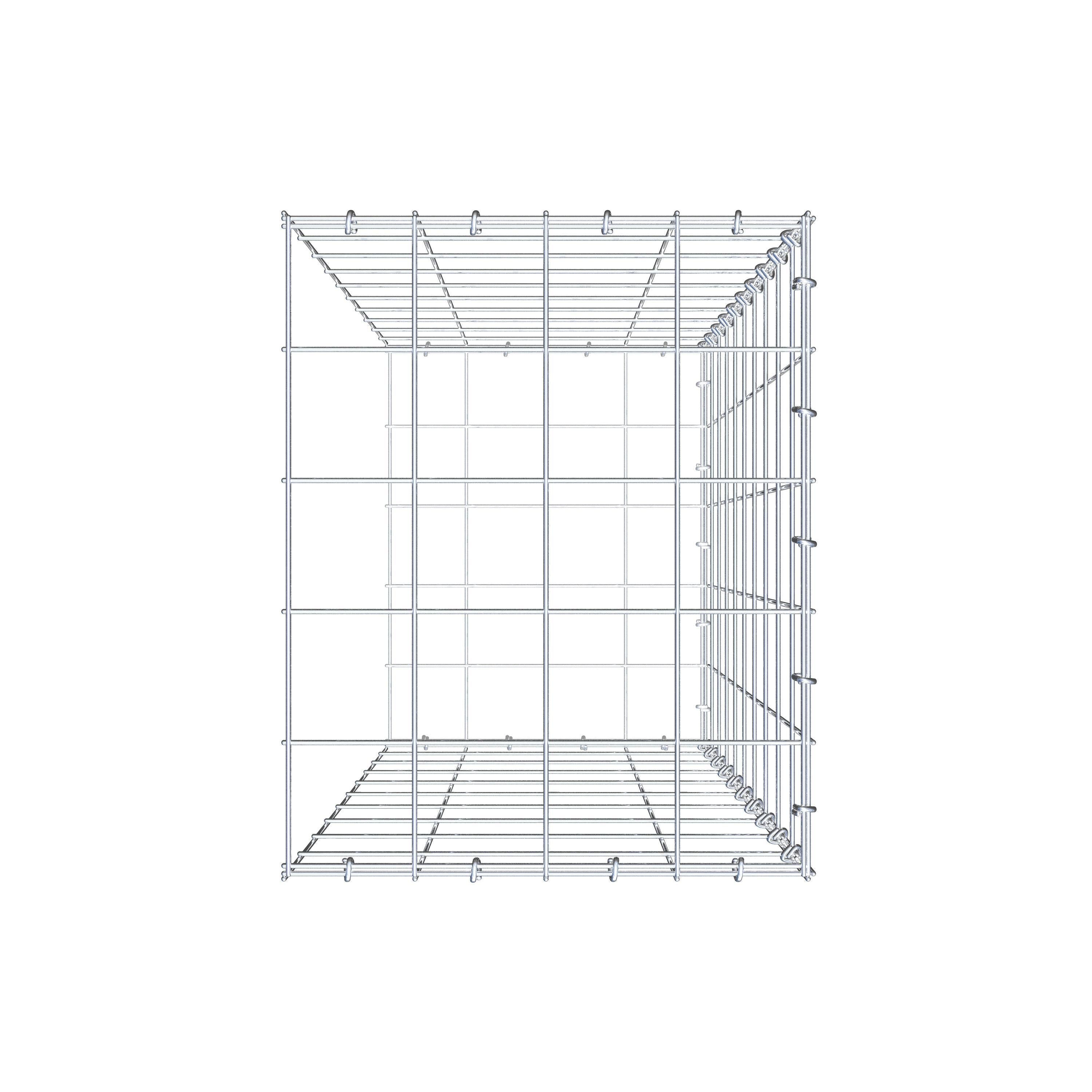 Mounted gabion type 2 100 cm x 40 cm x 50 cm (L x H x D), mesh size 10 cm x 10 cm, C-ring