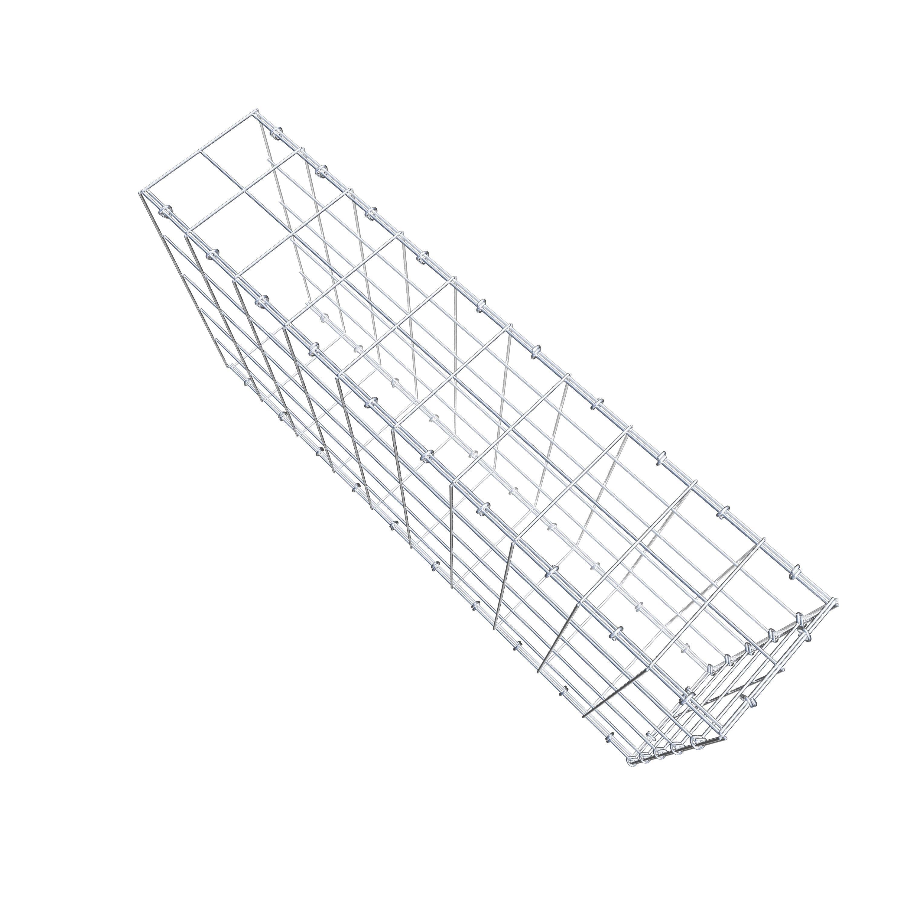 Mounted gabion type 2 100 cm x 50 cm x 20 cm (L x H x D), mesh size 10 cm x 10 cm, C-ring