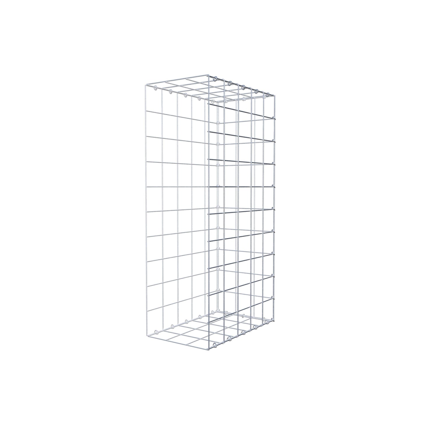 Typ 2 påbyggnadsgabion 100 cm x 50 cm x 30 cm (L x H x D), maskstorlek 10 cm x 10 cm, C-ring