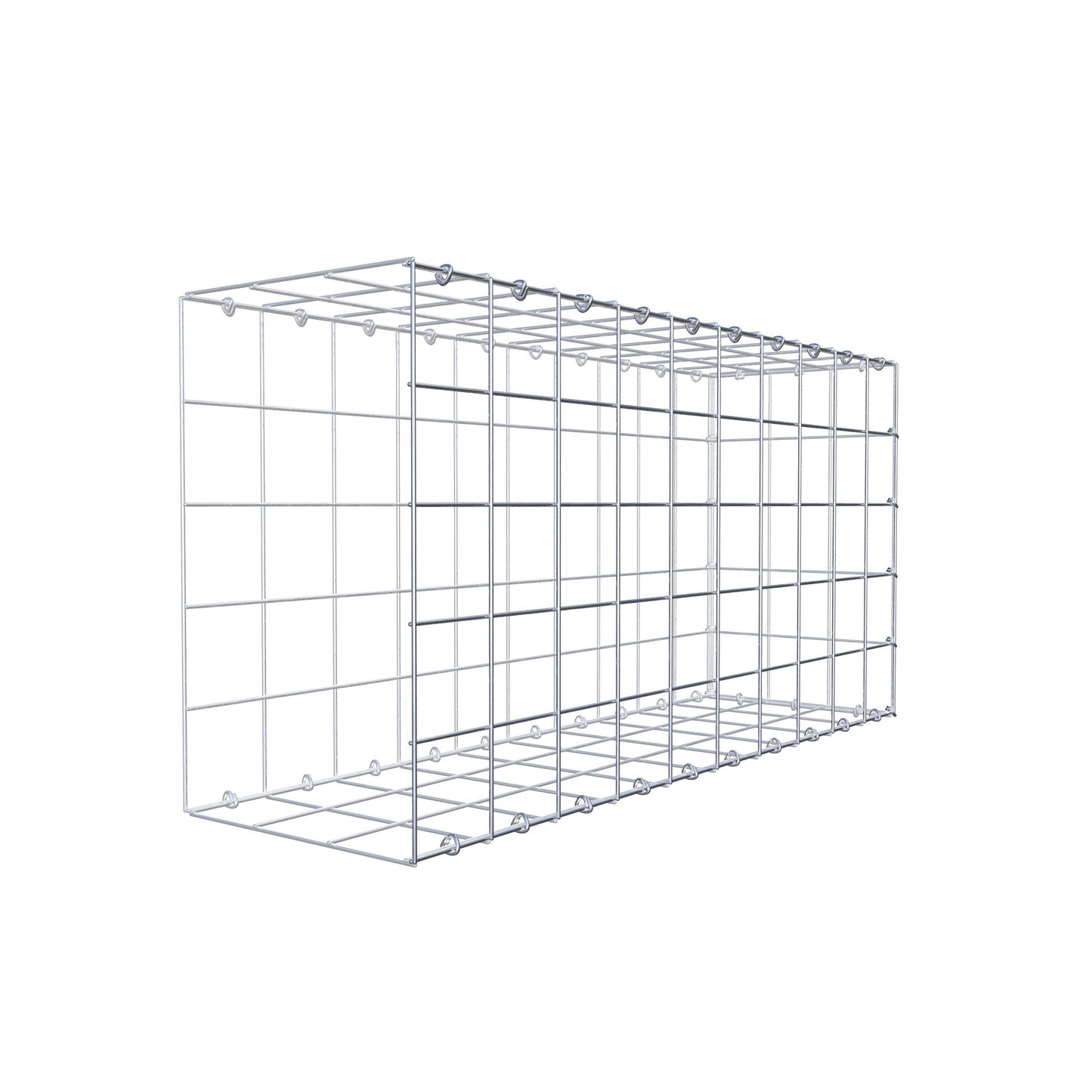 Typ 2 påbyggnadsgabion 100 cm x 50 cm x 30 cm (L x H x D), maskstorlek 10 cm x 10 cm, C-ring