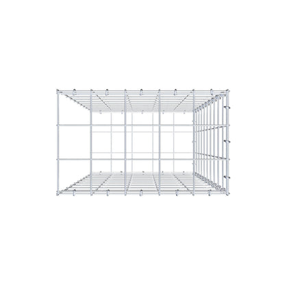 Typ 2 påbyggnadsgabion 100 cm x 50 cm x 30 cm (L x H x D), maskstorlek 10 cm x 10 cm, C-ring
