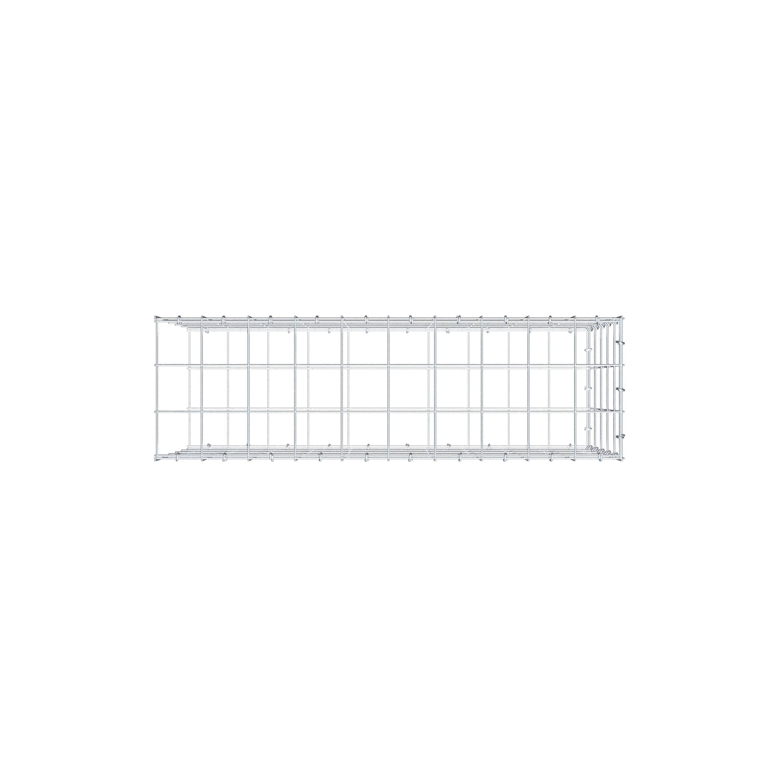 Mounted gabion type 2 100 cm x 50 cm x 30 cm (L x H x D), mesh size 10 cm x 10 cm, C-ring