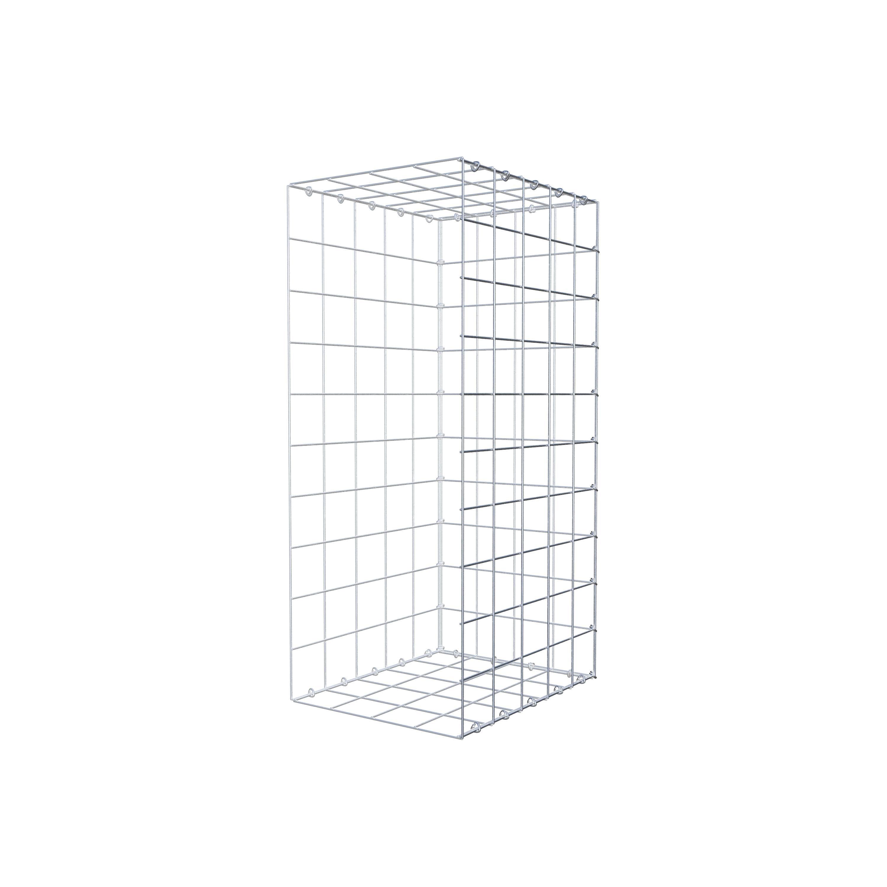 Typ 2 påbyggnadsgabion 100 cm x 50 cm x 40 cm (L x H x D), maskstorlek 10 cm x 10 cm, C-ring