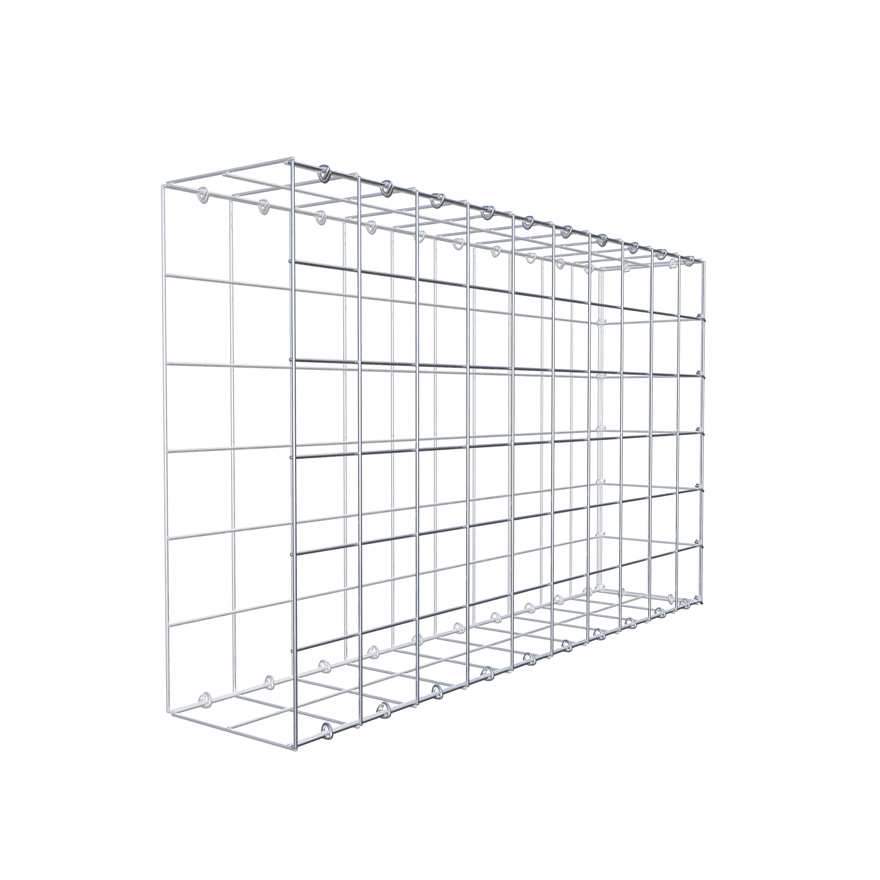 Typ 2 påbyggnadsgabion 100 cm x 60 cm x 20 cm (L x H x D), maskstorlek 10 cm x 10 cm, C-ring