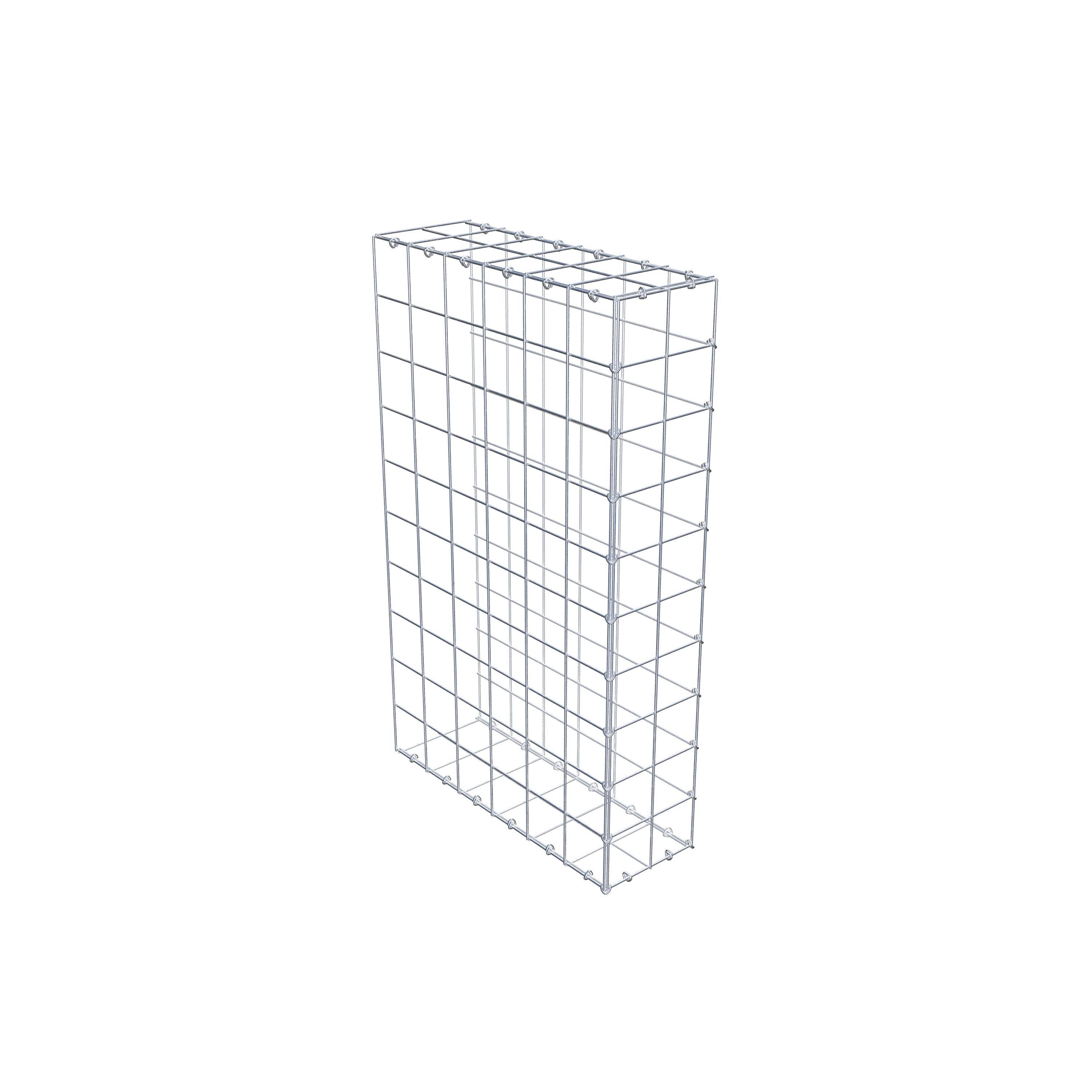 Monteret gabion type 2 100 cm x 60 cm x 20 cm (L x H x D), maskestørrelse 10 cm x 10 cm, C-ring