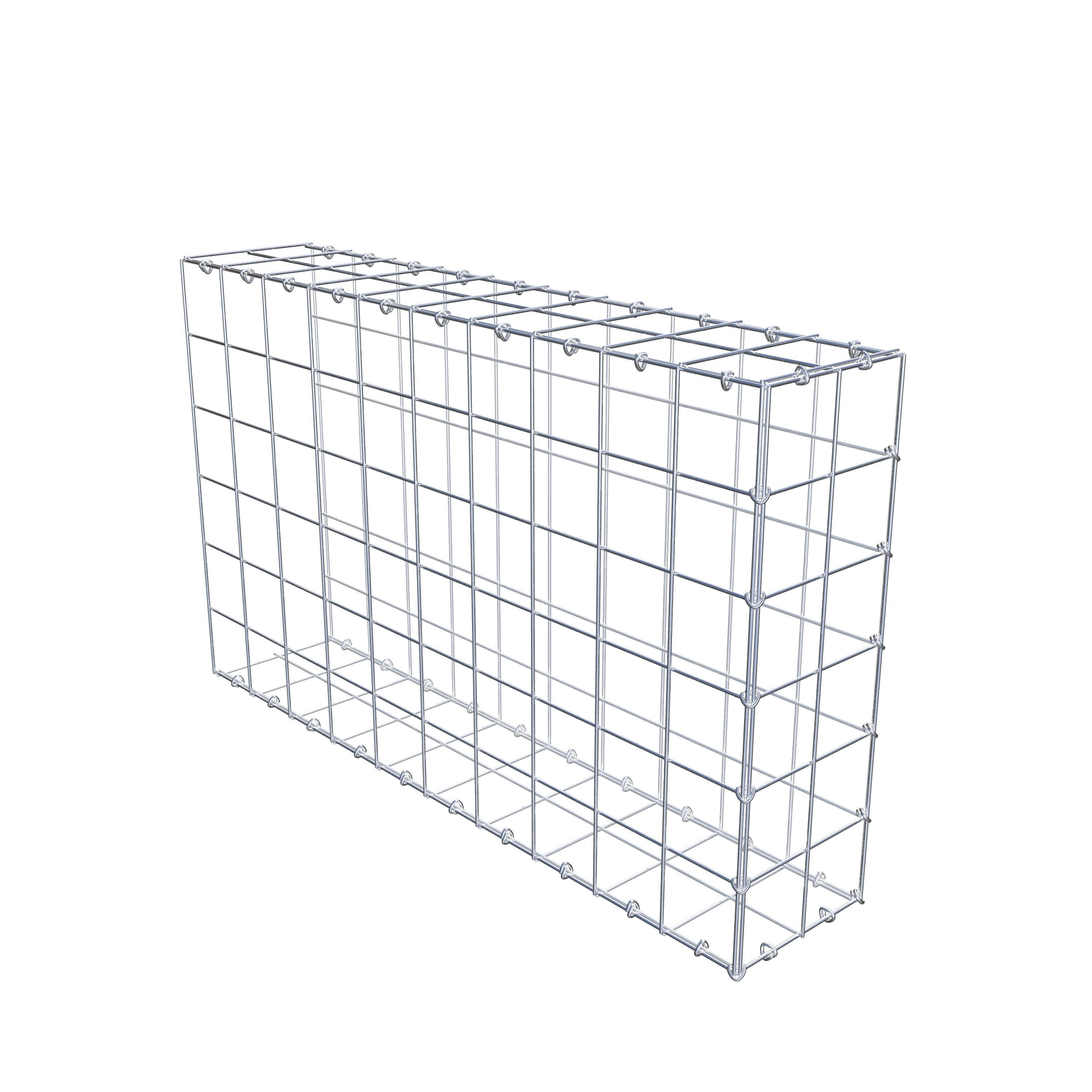 Typ 2 påbyggnadsgabion 100 cm x 60 cm x 20 cm (L x H x D), maskstorlek 10 cm x 10 cm, C-ring