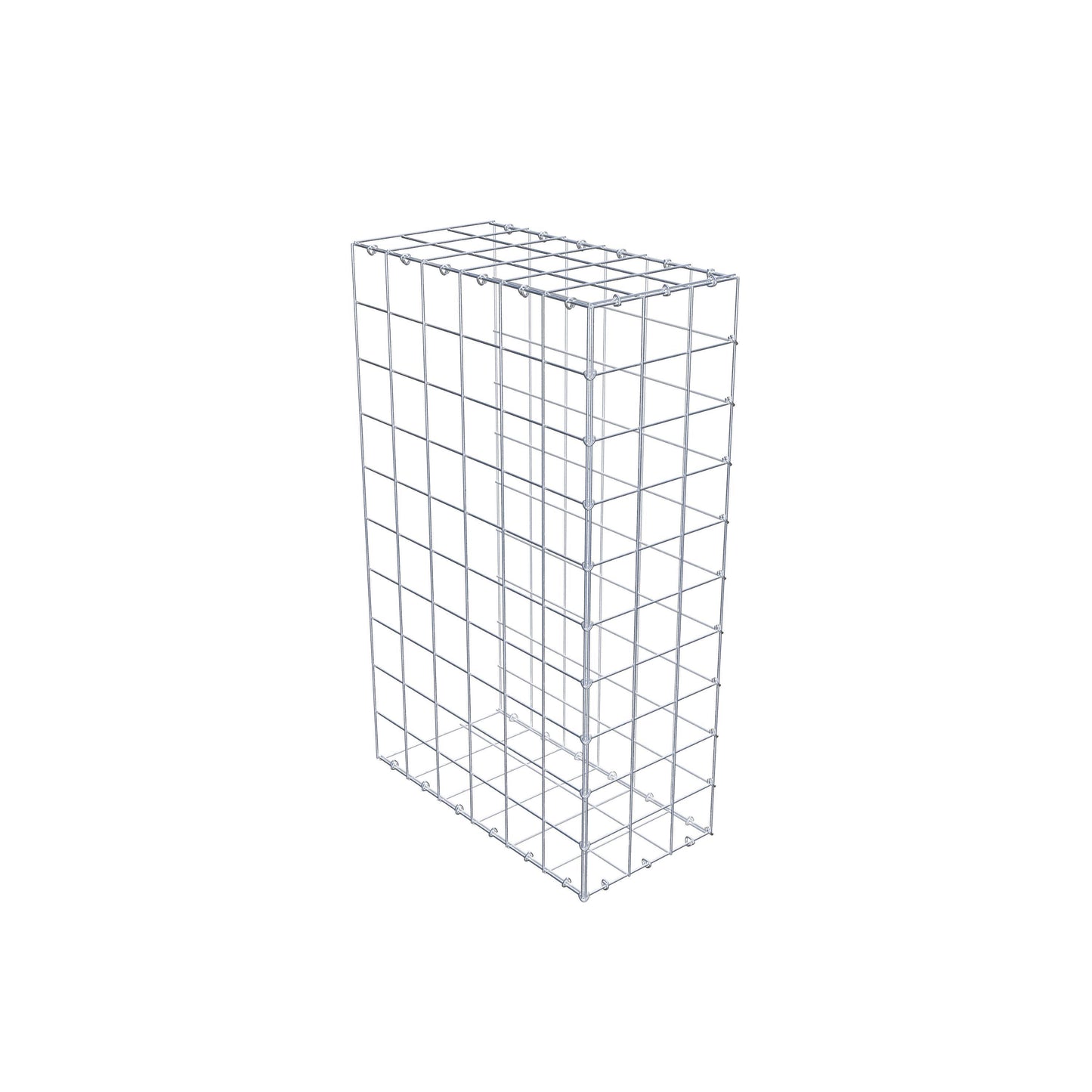 Mounted gabion type 2 100 cm x 60 cm x 30 cm (L x H x D), mesh size 10 cm x 10 cm, C-ring