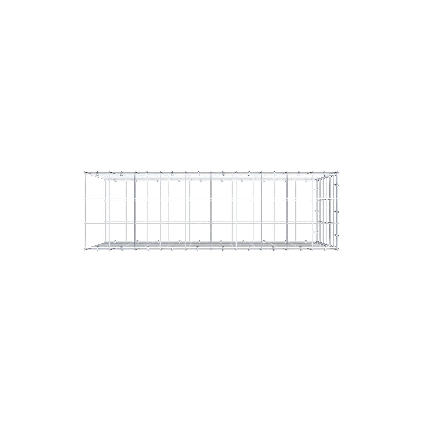 Mounted gabion type 2 100 cm x 60 cm x 30 cm (L x H x D), mesh size 10 cm x 10 cm, C-ring