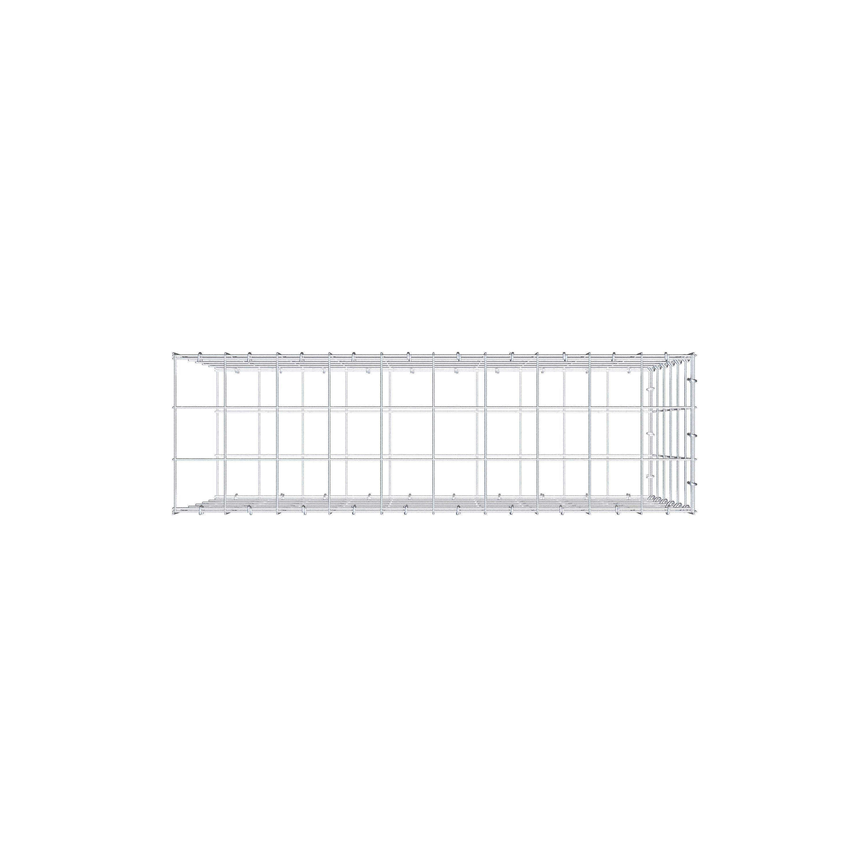 Mounted gabion type 2 100 cm x 60 cm x 30 cm (L x H x D), mesh size 10 cm x 10 cm, C-ring