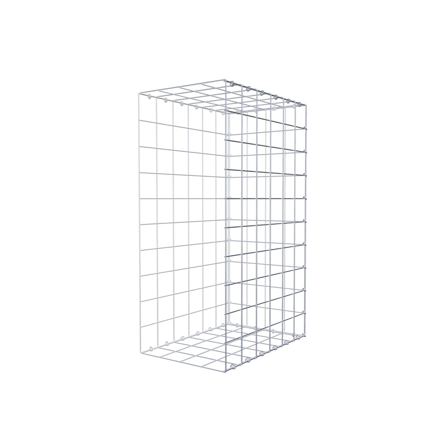Typ 2 påbyggnadsgabion 100 cm x 60 cm x 40 cm (L x H x D), maskstorlek 10 cm x 10 cm, C-ring