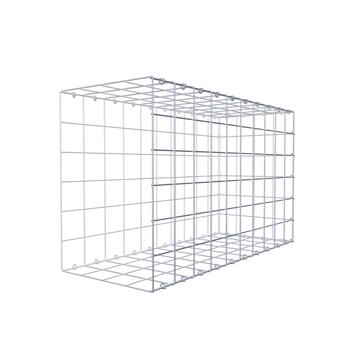 Typ 2 påbyggnadsgabion 100 cm x 60 cm x 40 cm (L x H x D), maskstorlek 10 cm x 10 cm, C-ring