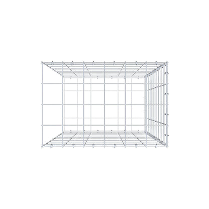 Typ 2 påbyggnadsgabion 100 cm x 60 cm x 40 cm (L x H x D), maskstorlek 10 cm x 10 cm, C-ring