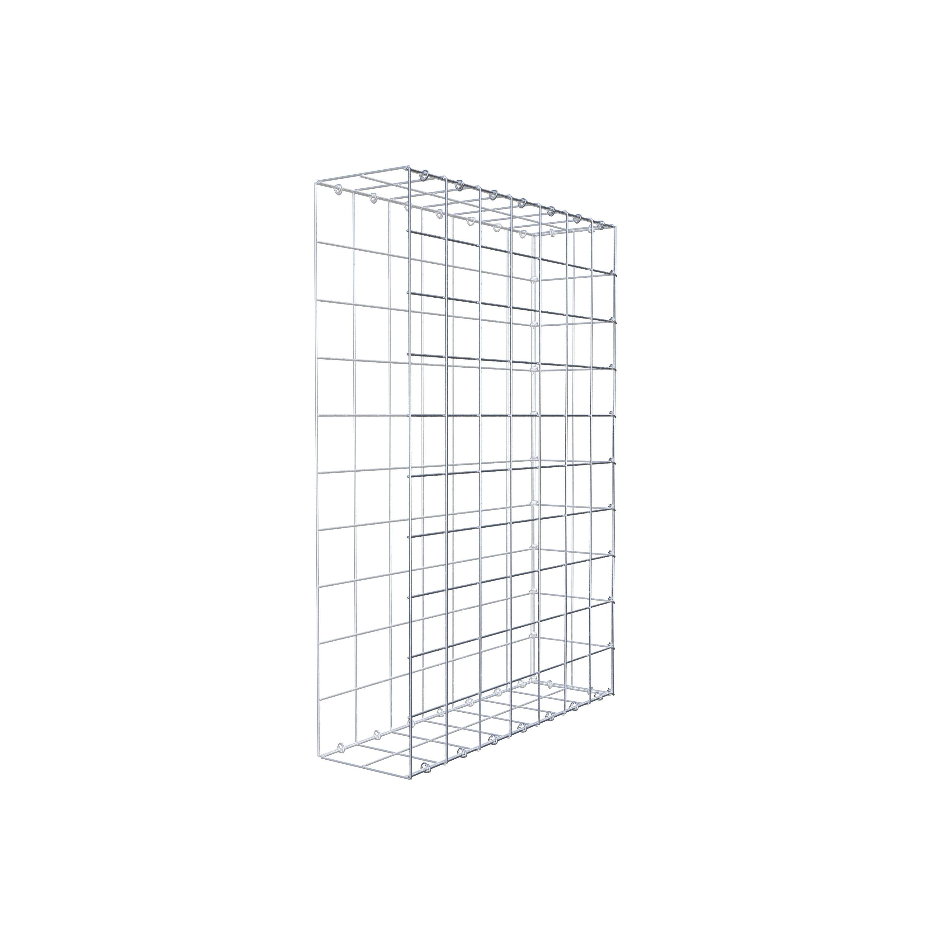 Typ 2 påbyggnadsgabion 100 cm x 70 cm x 20 cm (L x H x D), maskstorlek 10 cm x 10 cm, C-ring