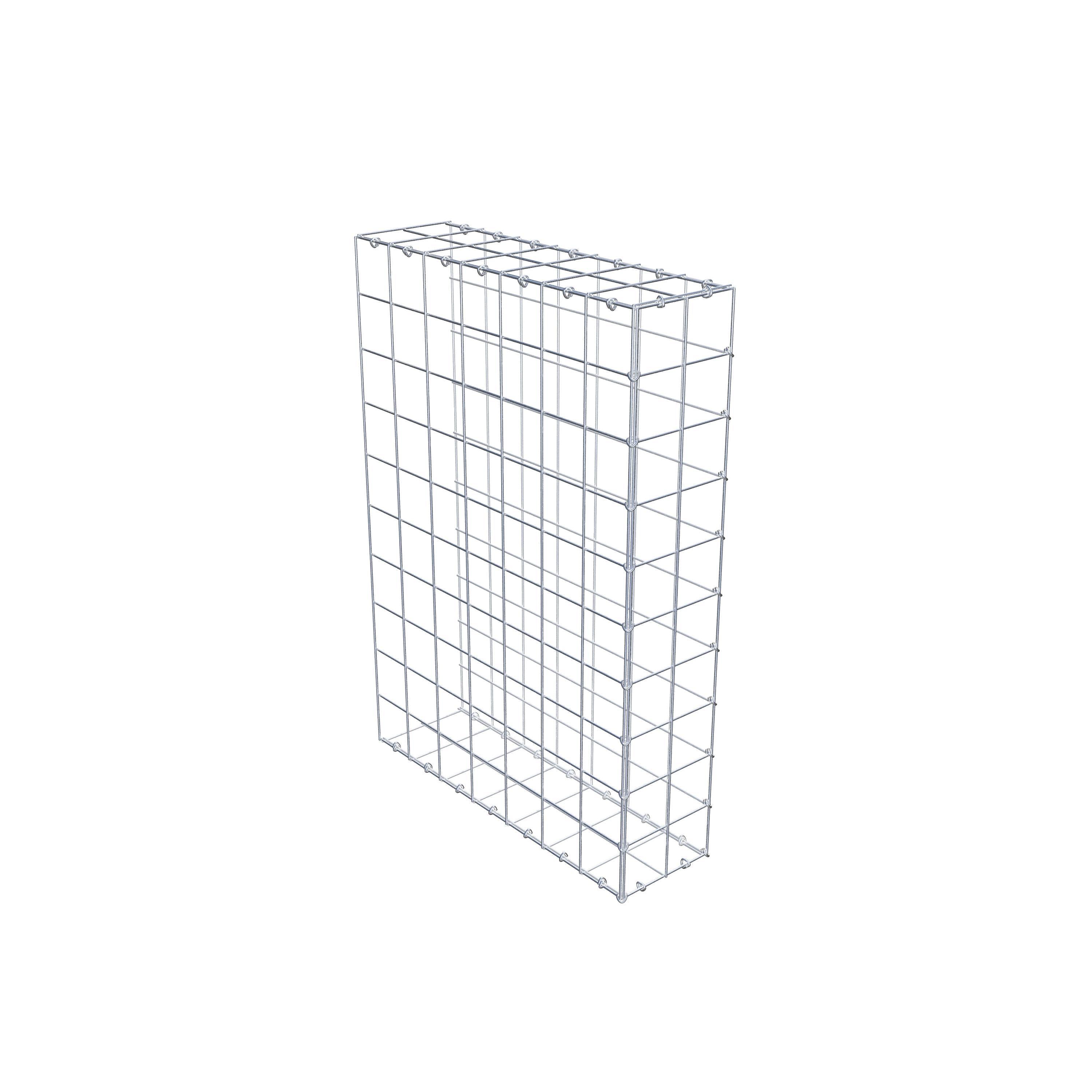 Typ 2 påbyggnadsgabion 100 cm x 70 cm x 20 cm (L x H x D), maskstorlek 10 cm x 10 cm, C-ring