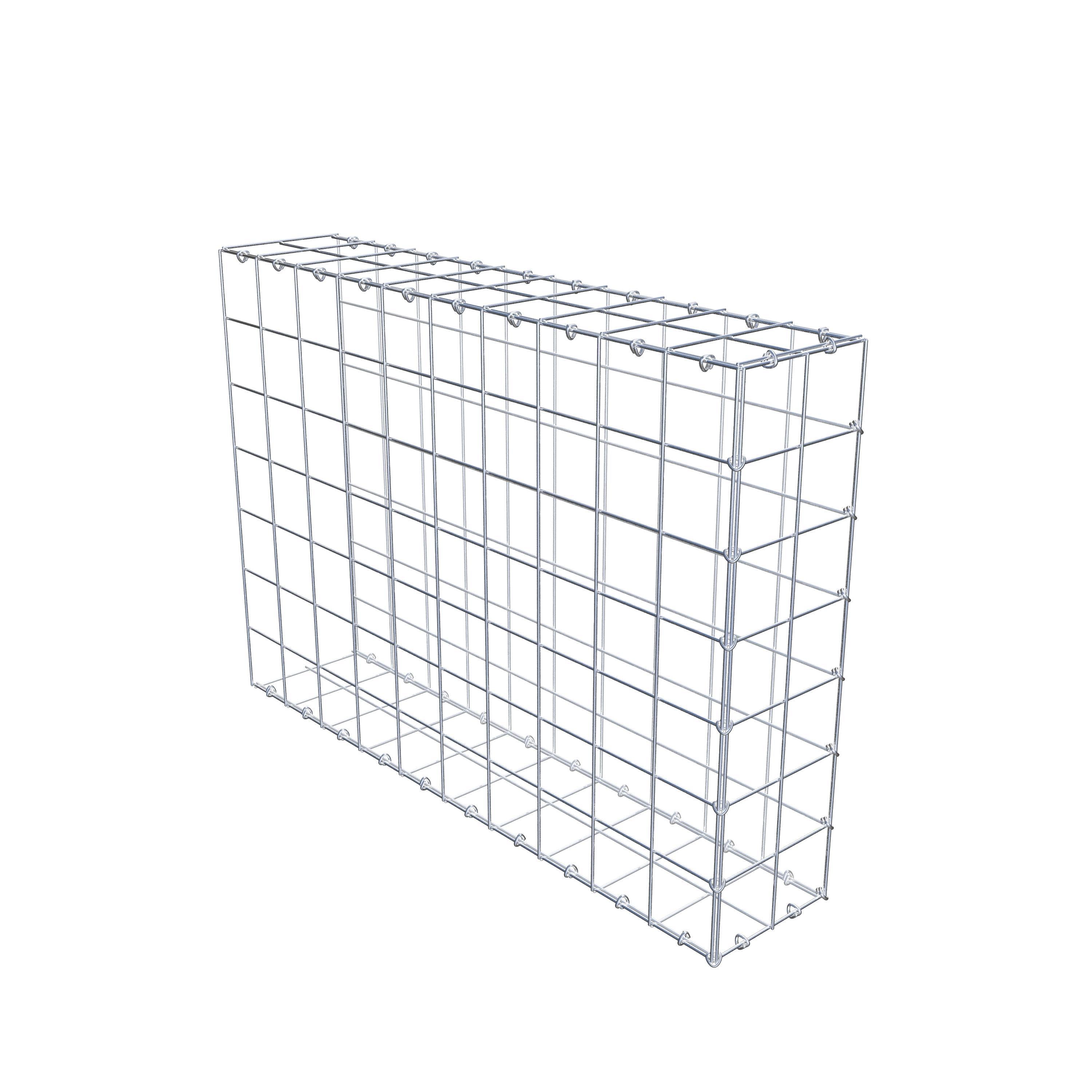 Typ 2 påbyggnadsgabion 100 cm x 70 cm x 20 cm (L x H x D), maskstorlek 10 cm x 10 cm, C-ring