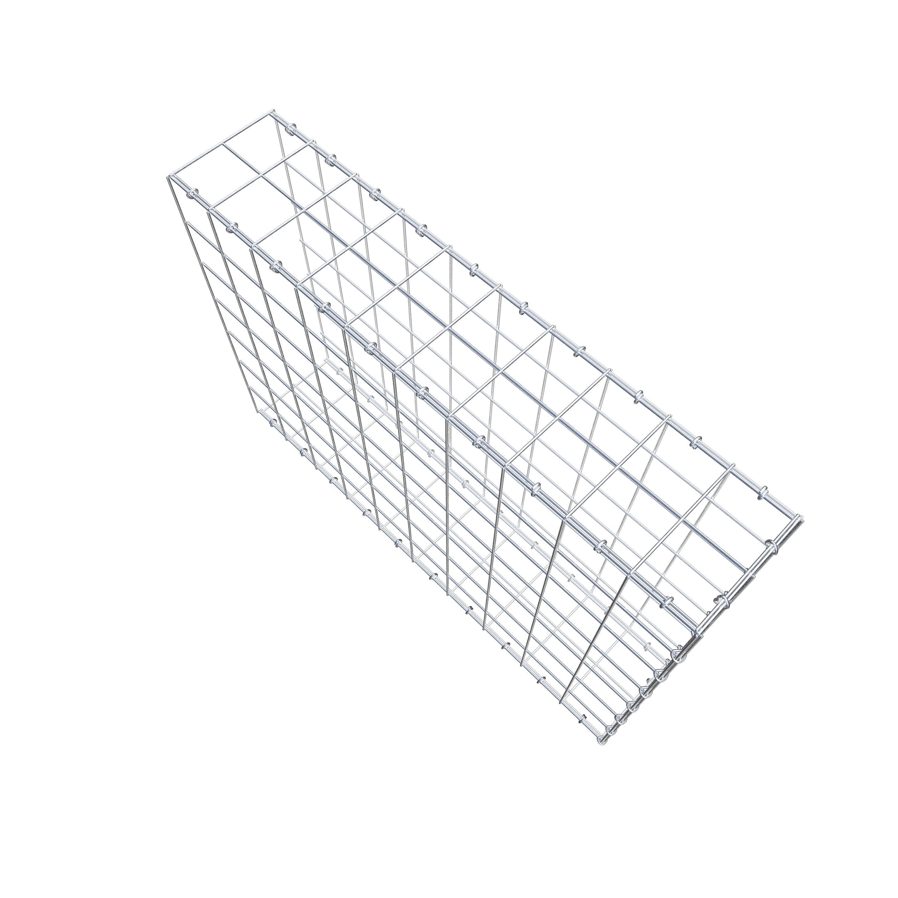 Mounted gabion type 2 100 cm x 70 cm x 20 cm (L x H x D), mesh size 10 cm x 10 cm, C-ring