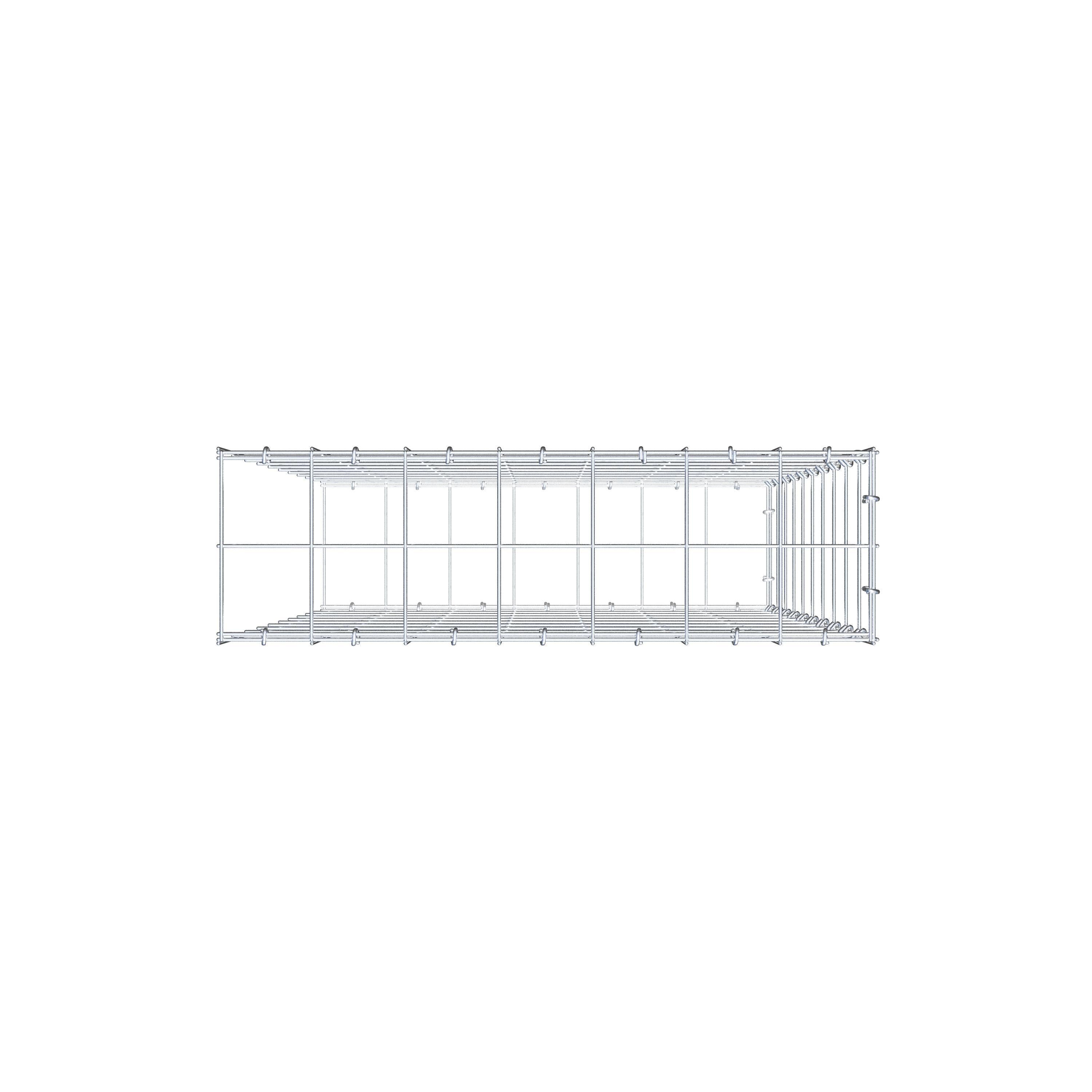 Type 2 oplegkorf 100 cm x 70 cm x 20 cm (L x H x D), maaswijdte 10 cm x 10 cm, C-ring