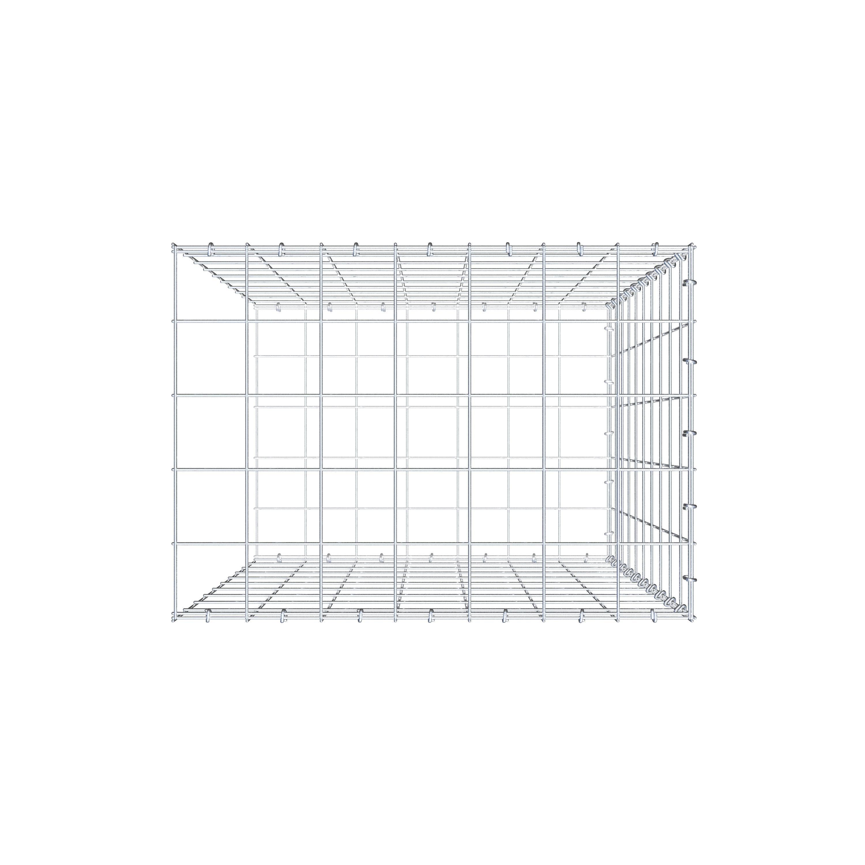 Gavión complementario de tipo 2 100 cm x 70 cm x 50 cm (largo x alto x fondo), malla 10 cm x 10 cm, anillo en C