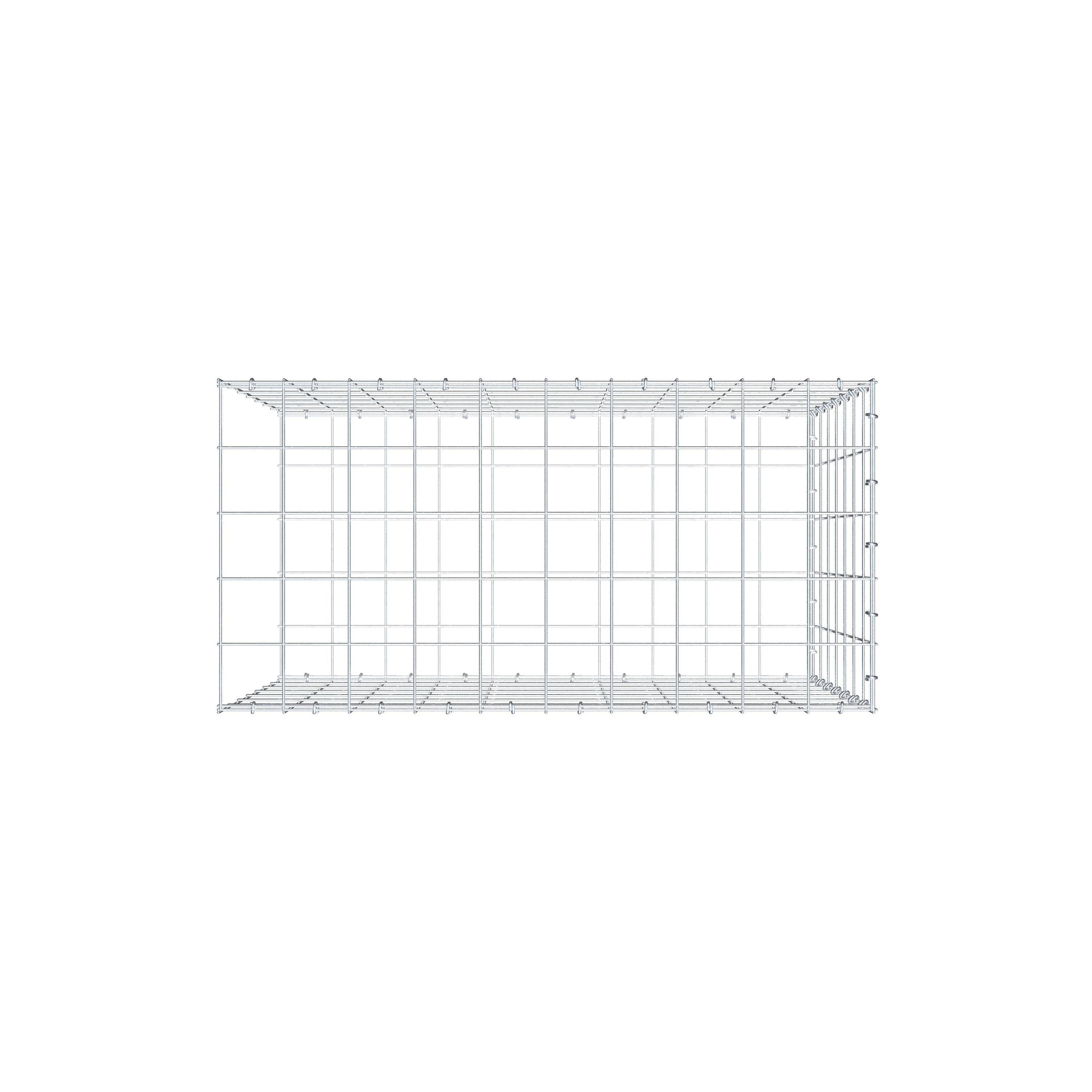 Anbaugabione Typ 2 100 cm x 70 cm x 50 cm (L x H x T), Maschenweite 10 cm x 10 cm, C-Ring