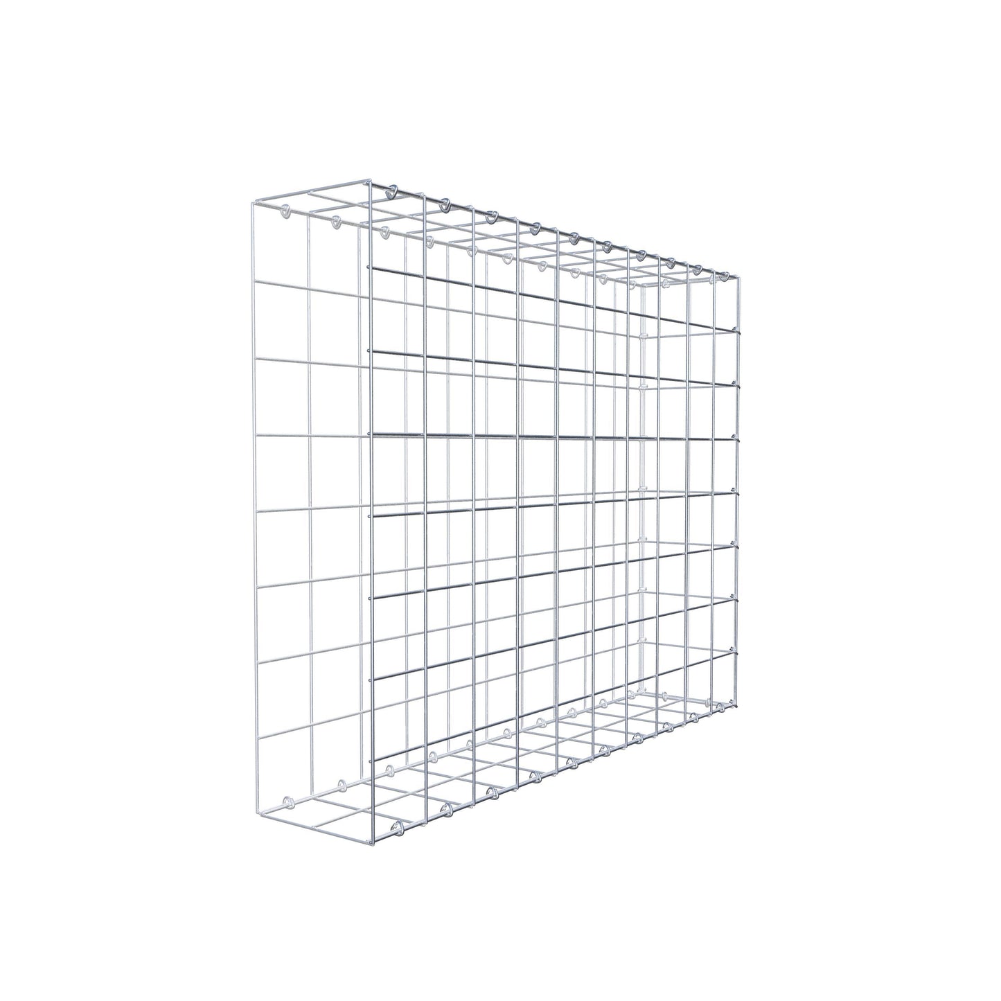 Mounted gabion type 2 100 cm x 80 cm x 20 cm (L x H x D), mesh size 10 cm x 10 cm, C-ring