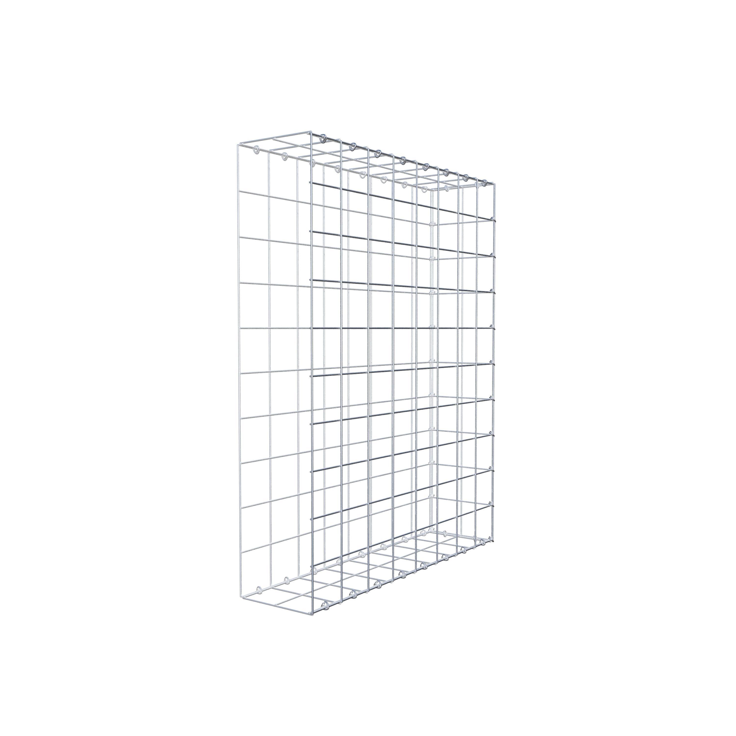 Typ 2 påbyggnadsgabion 100 cm x 80 cm x 20 cm (L x H x D), maskstorlek 10 cm x 10 cm, C-ring