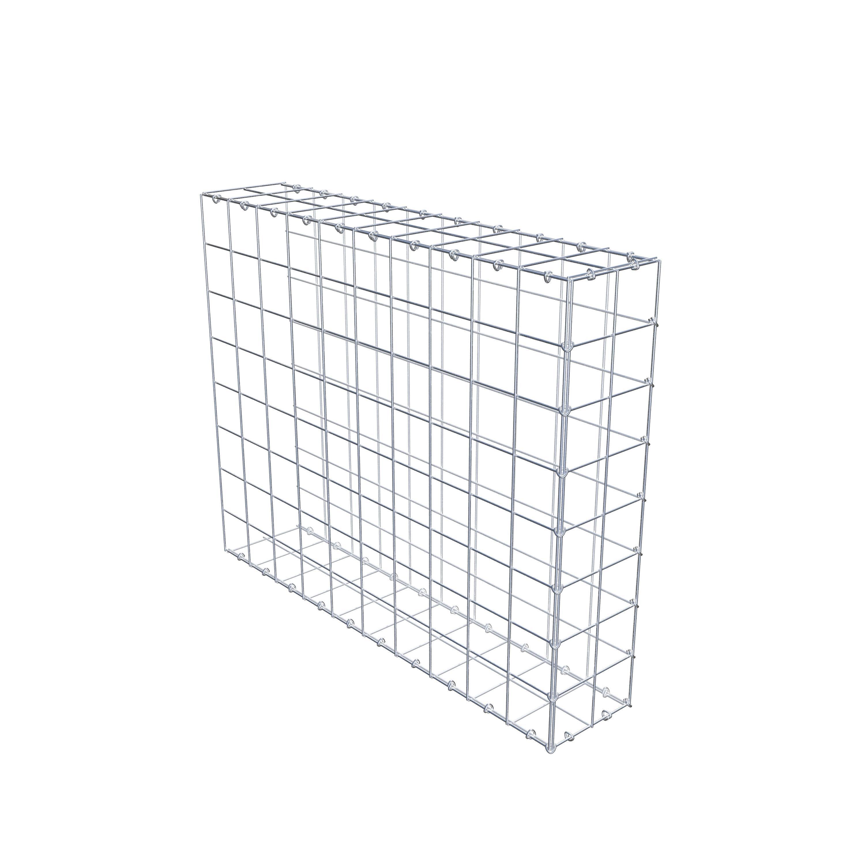 Typ 2 påbyggnadsgabion 100 cm x 80 cm x 20 cm (L x H x D), maskstorlek 10 cm x 10 cm, C-ring