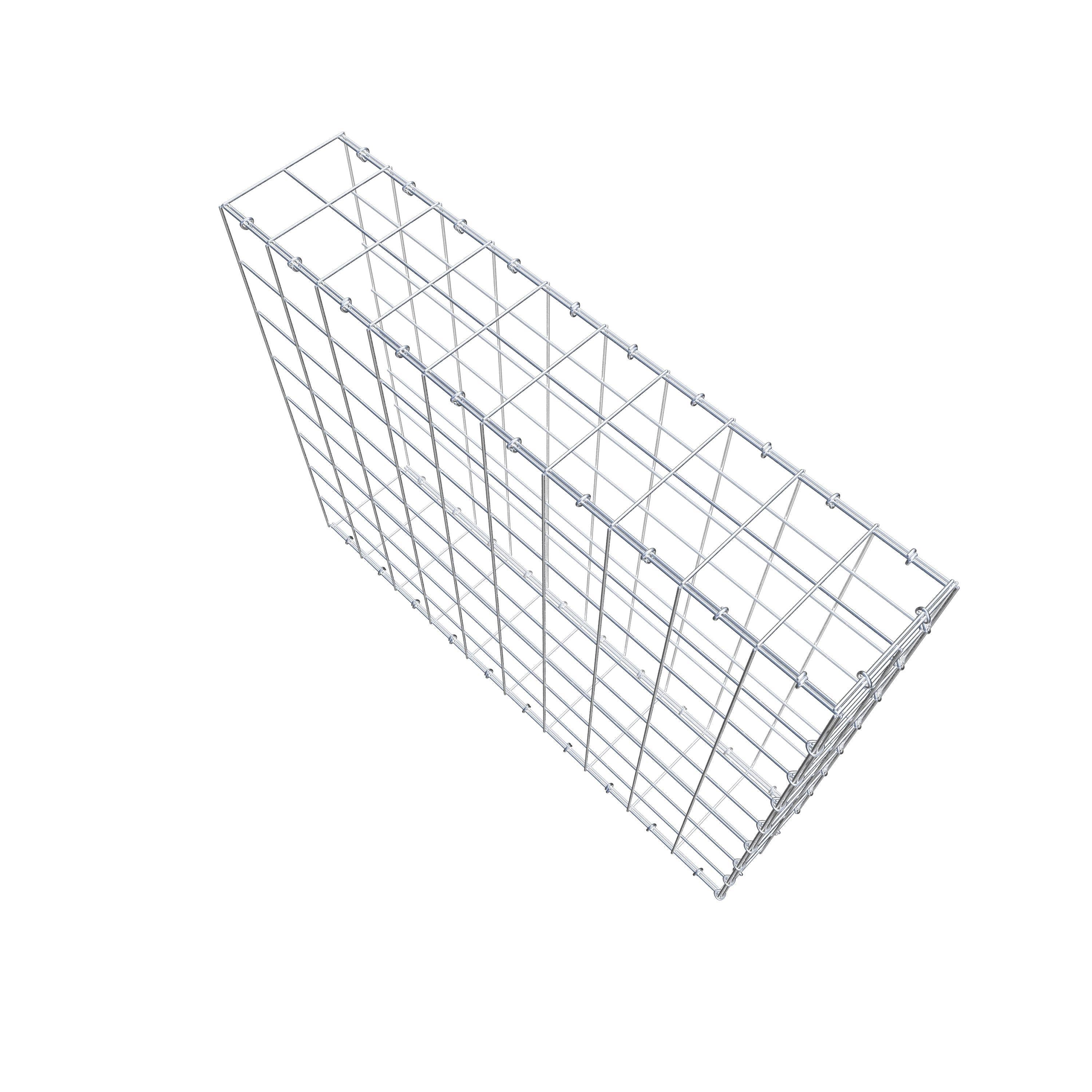 Typ 2 påbyggnadsgabion 100 cm x 80 cm x 20 cm (L x H x D), maskstorlek 10 cm x 10 cm, C-ring