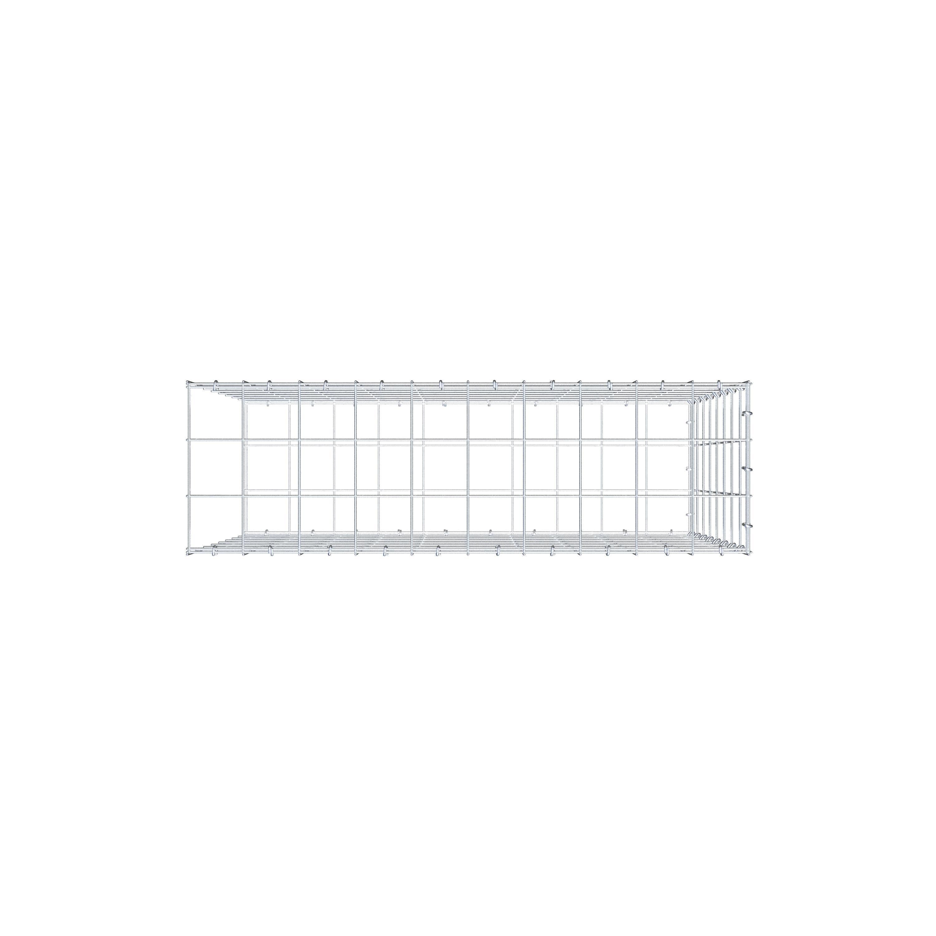 Mounted gabion type 2 100 cm x 80 cm x 30 cm (L x H x D), mesh size 10 cm x 10 cm, C-ring