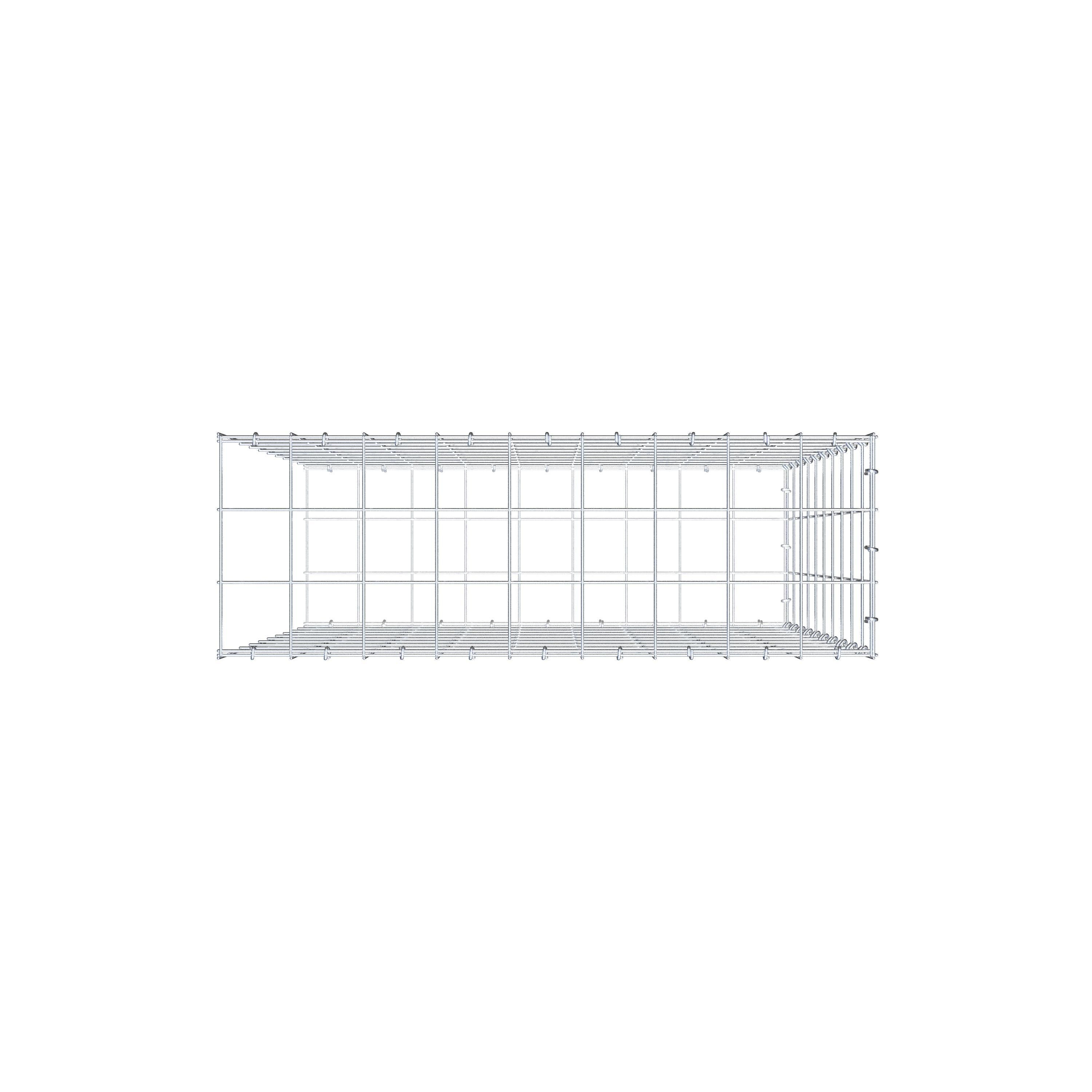 Mounted gabion type 2 100 cm x 90 cm x 30 cm (L x H x D), mesh size 10 cm x 10 cm, C-ring